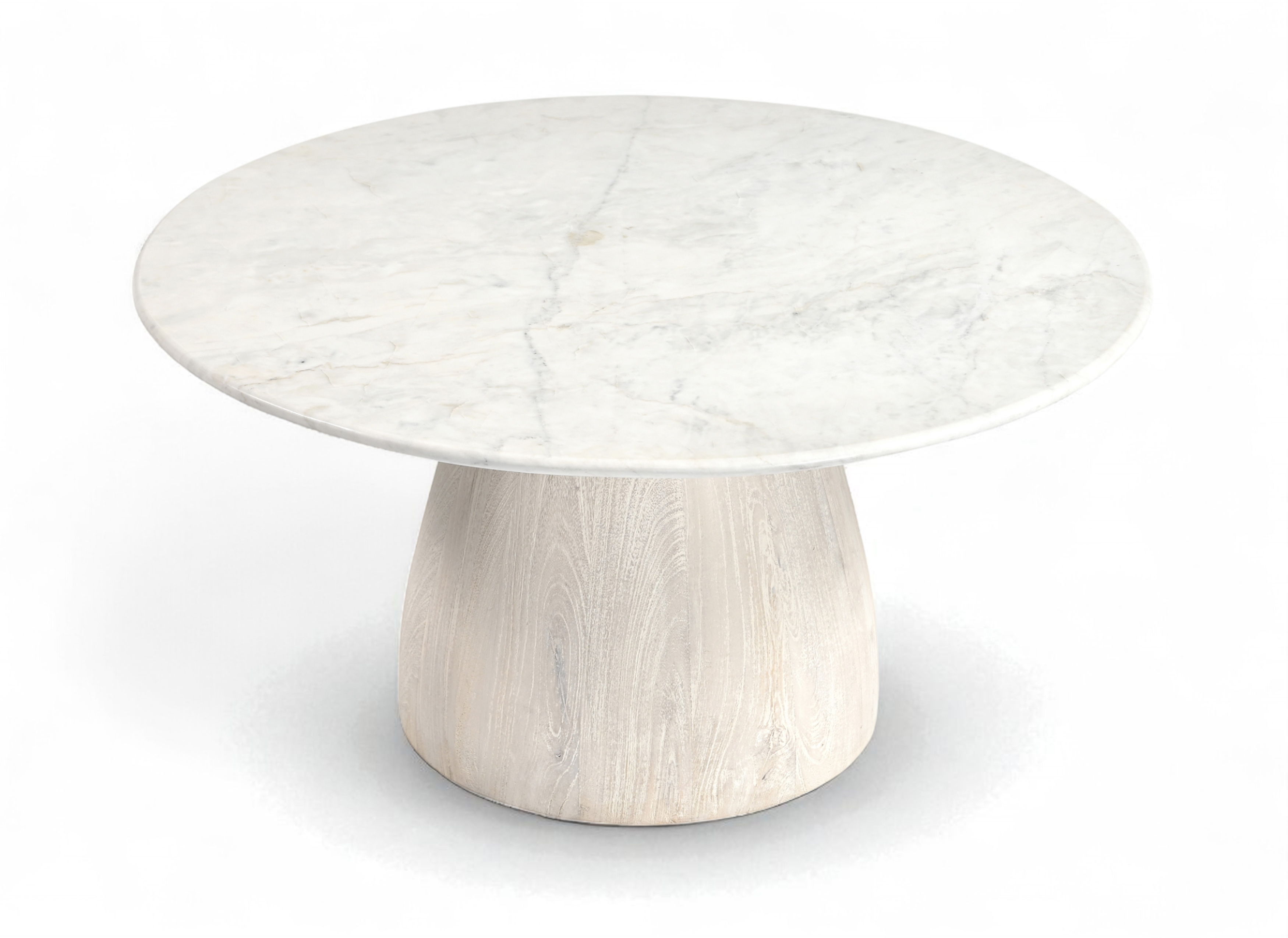 Liona - Marble And Mango Wood Coffee Table - White