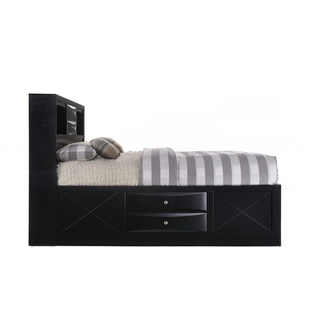 Ireland - Queen Bed With Storage - Black, black, view 3