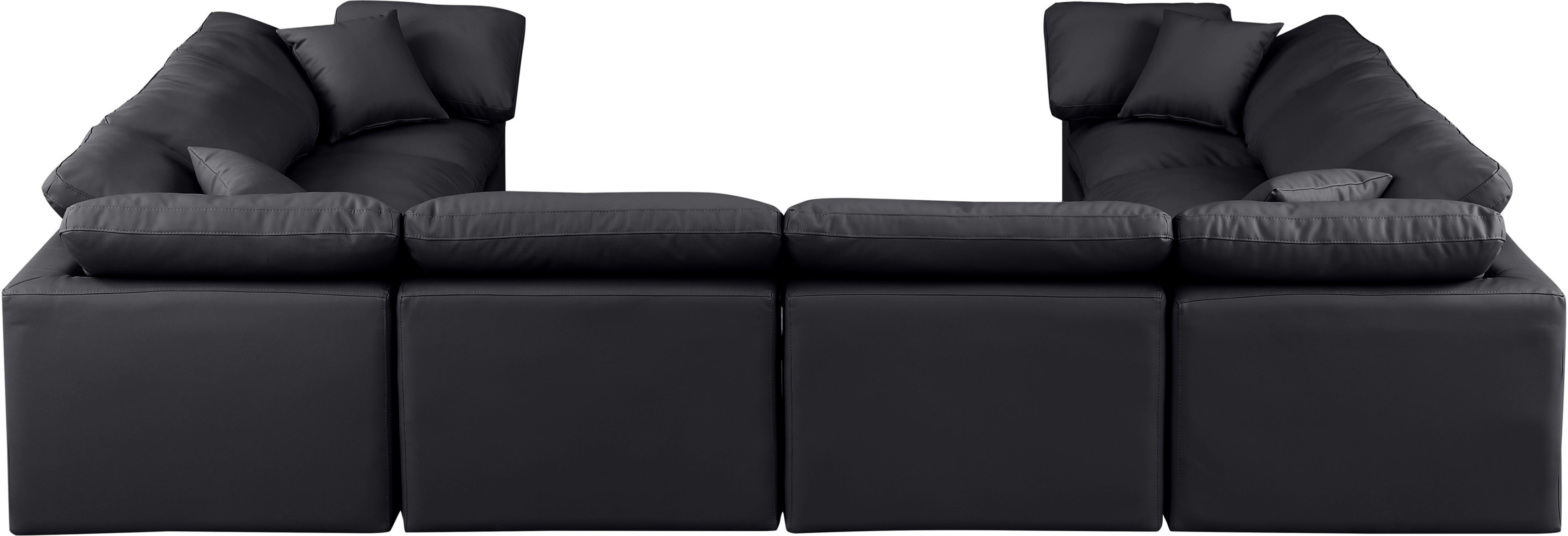 Indulge - Faux Leather 8 Piece Modular Sectional - Black