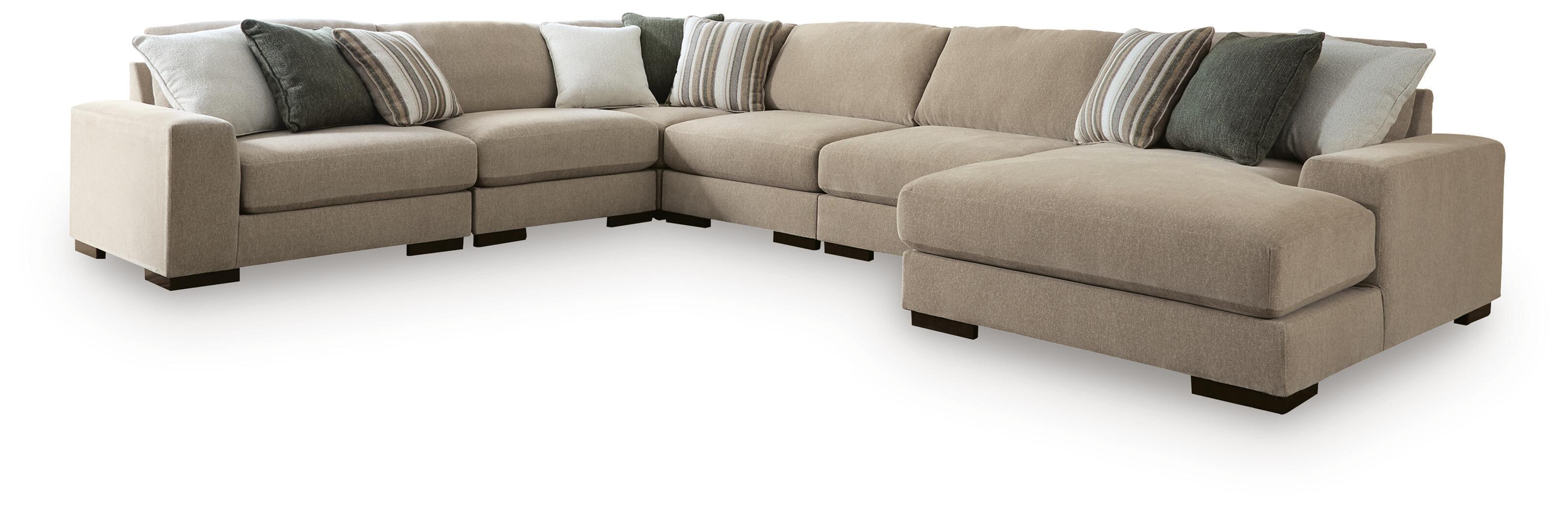 Linenhause – 6-Piece Sectional With RAF Corner Chaise – Dune