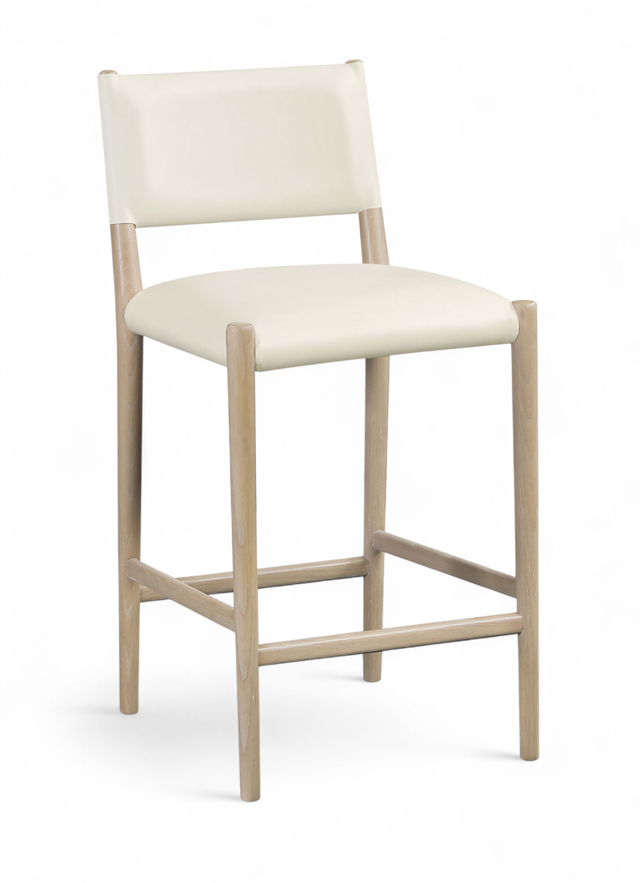 Andie - Vegan Leather Upholstered Counter Stool - Cream