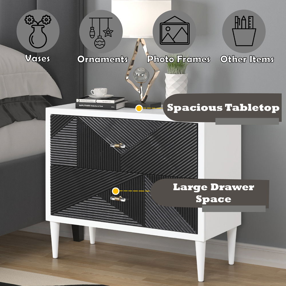 Dubni - Accent Table - White & Black, white, view 6