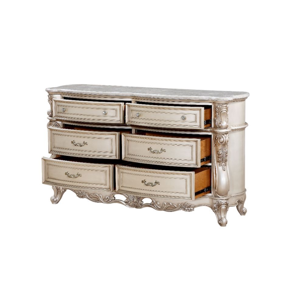 Gorsedd - Dresser With Marble Top - Marble Top & Golden Ivory, beige, view 4