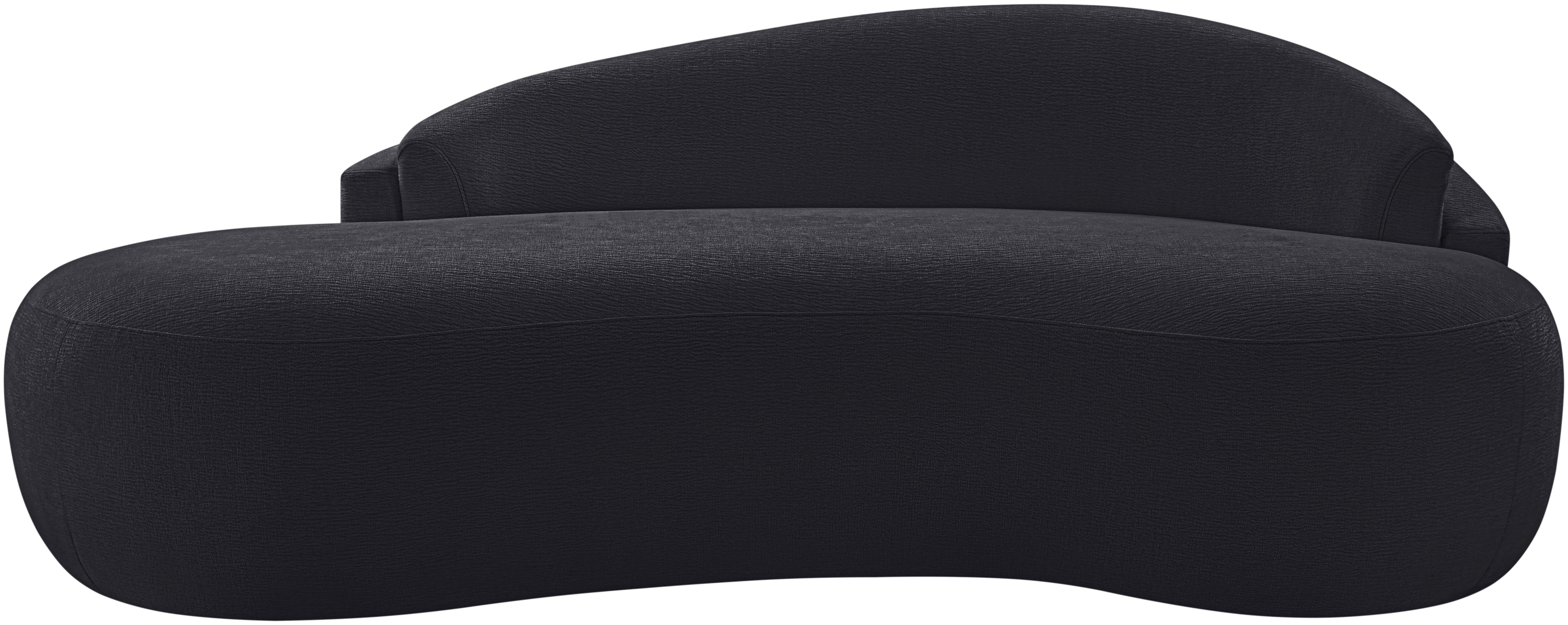 Caspian - Chenille Fabric 79" Upholstered Loveseat - Black