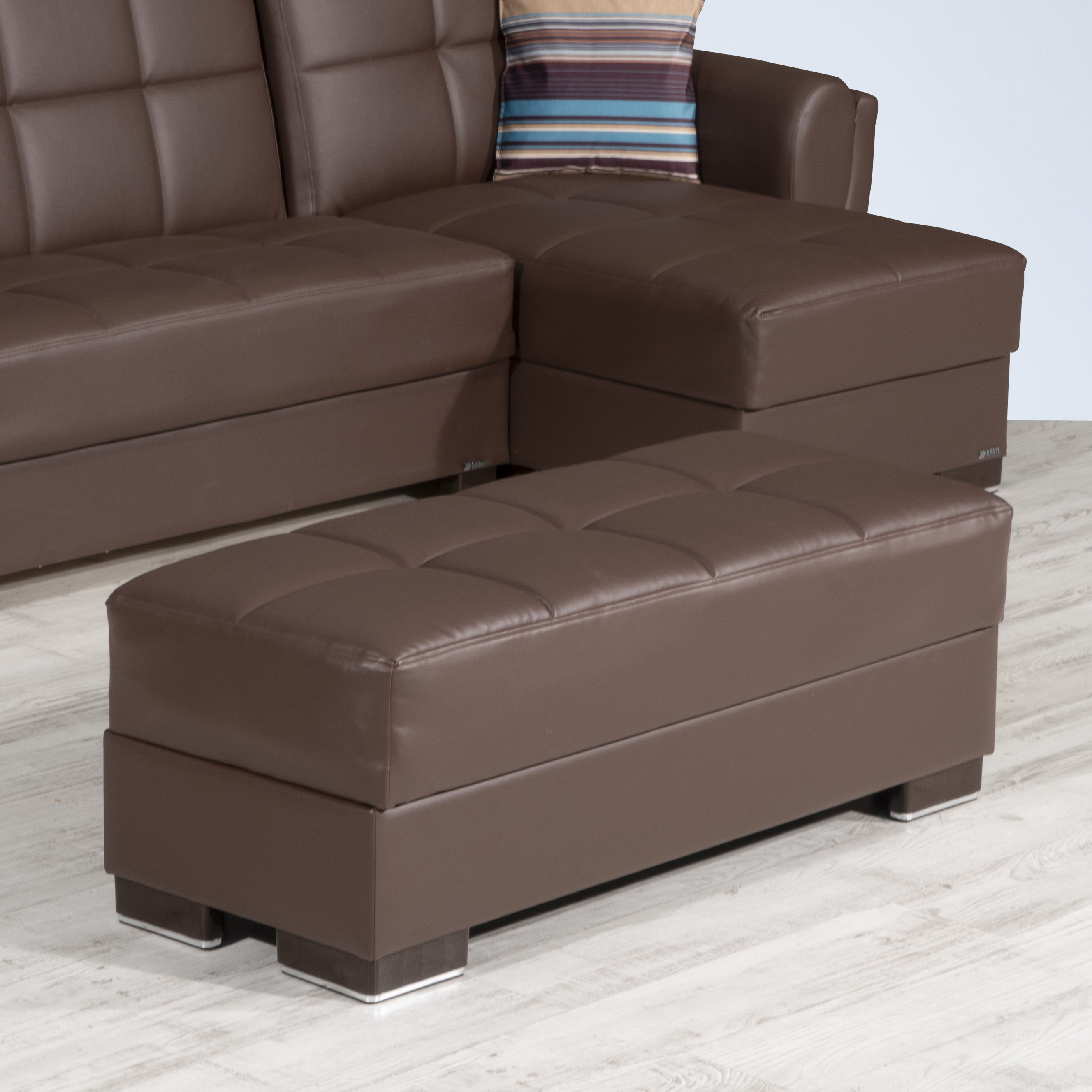 Ottomanson Armada Air Convertible Ottoman With Storage Brown New