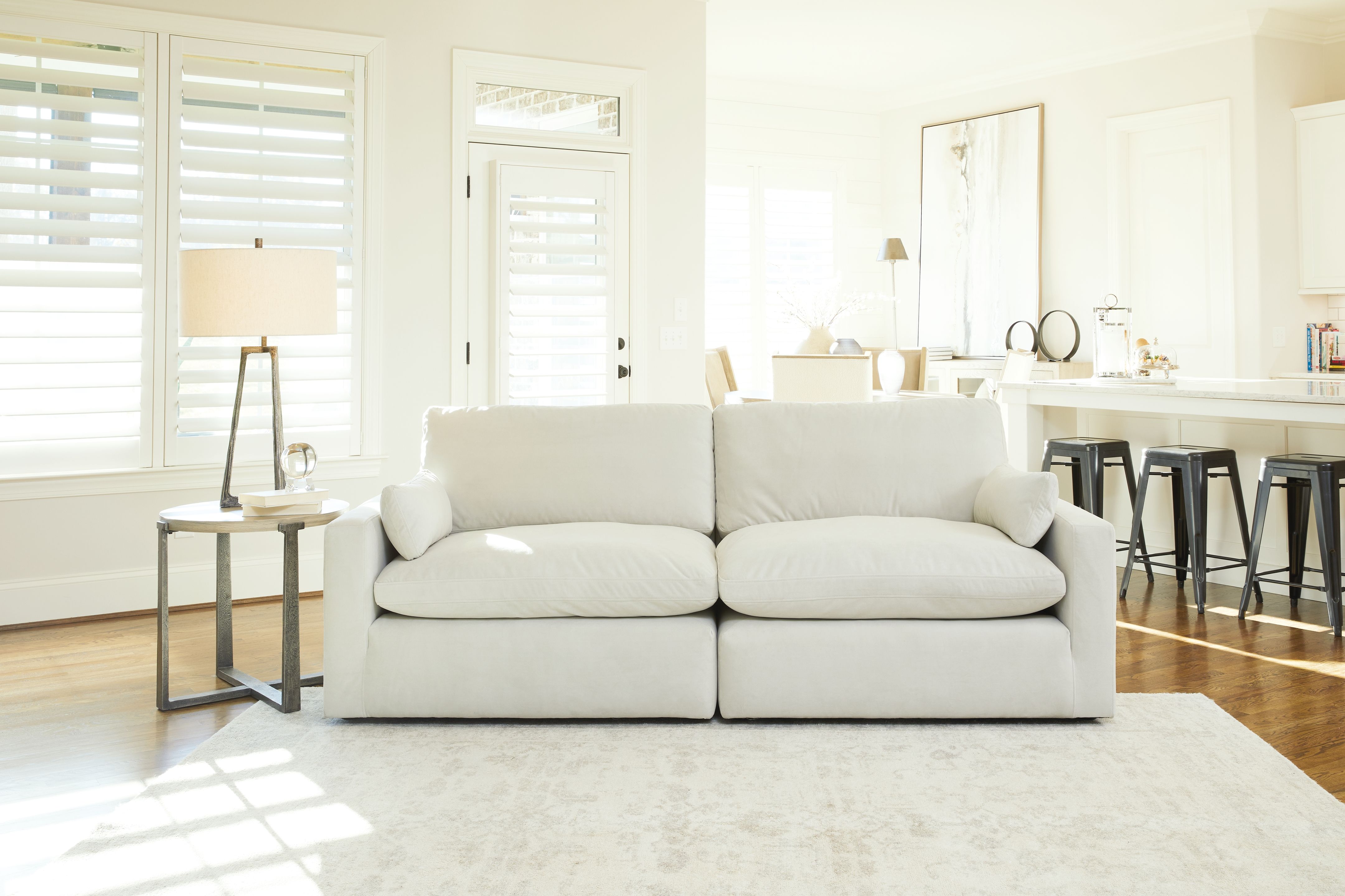 Ashley Sophie - Light Gray - Loveseat 2 Pc Sectional