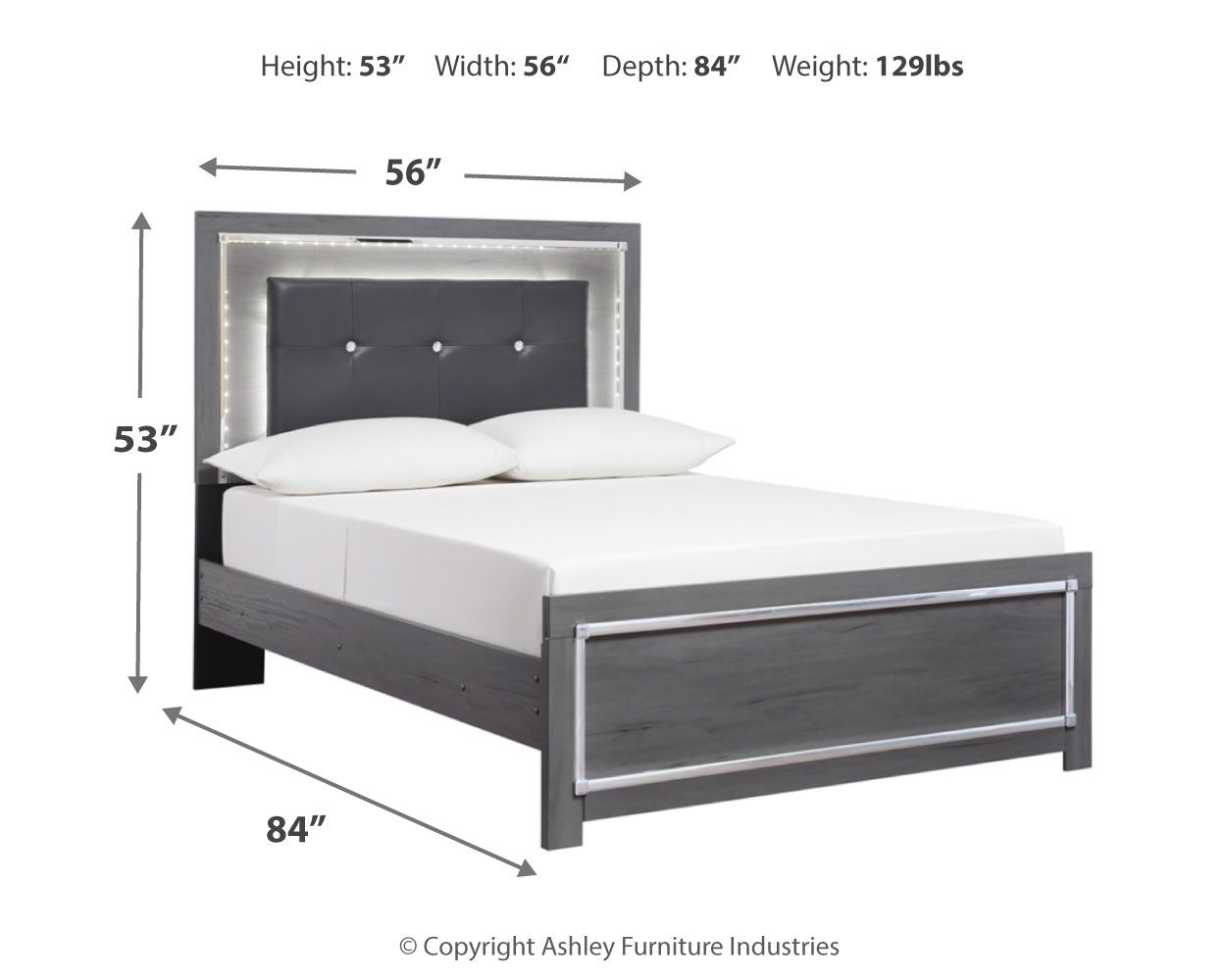 Ashley Furniture Lodanna - Full Panel Bed - Gray - Image 8