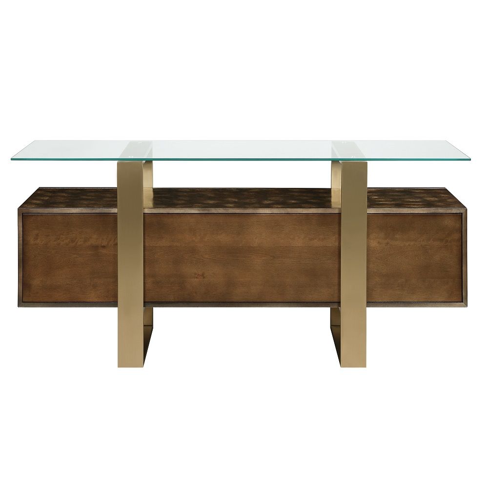 Mabyn - Console Cabinet - Brass & Antique Brown, dark brown, view 4