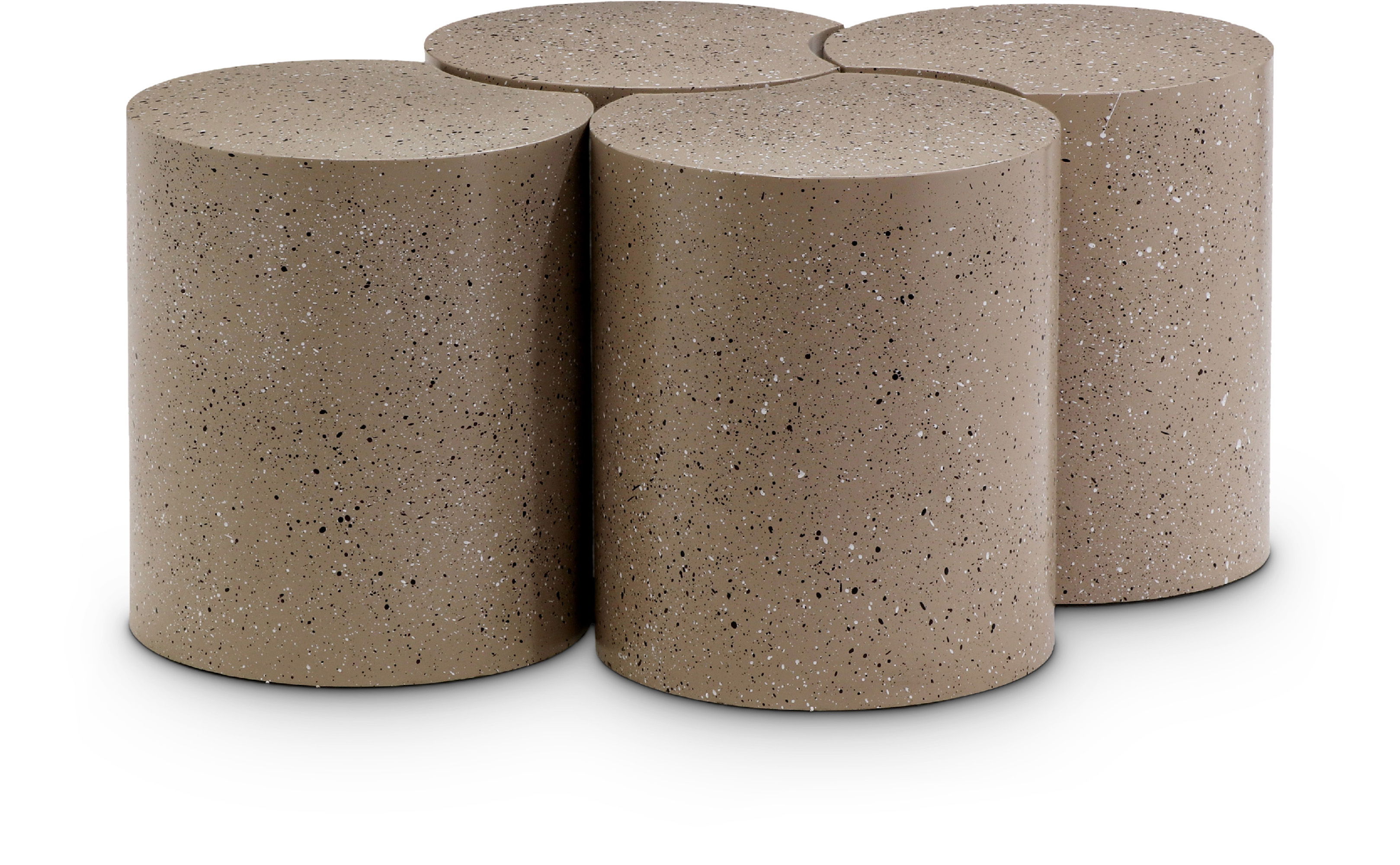 Dimple - 16" 4 Piece Modular Coffee Table - Taupe Terazzo