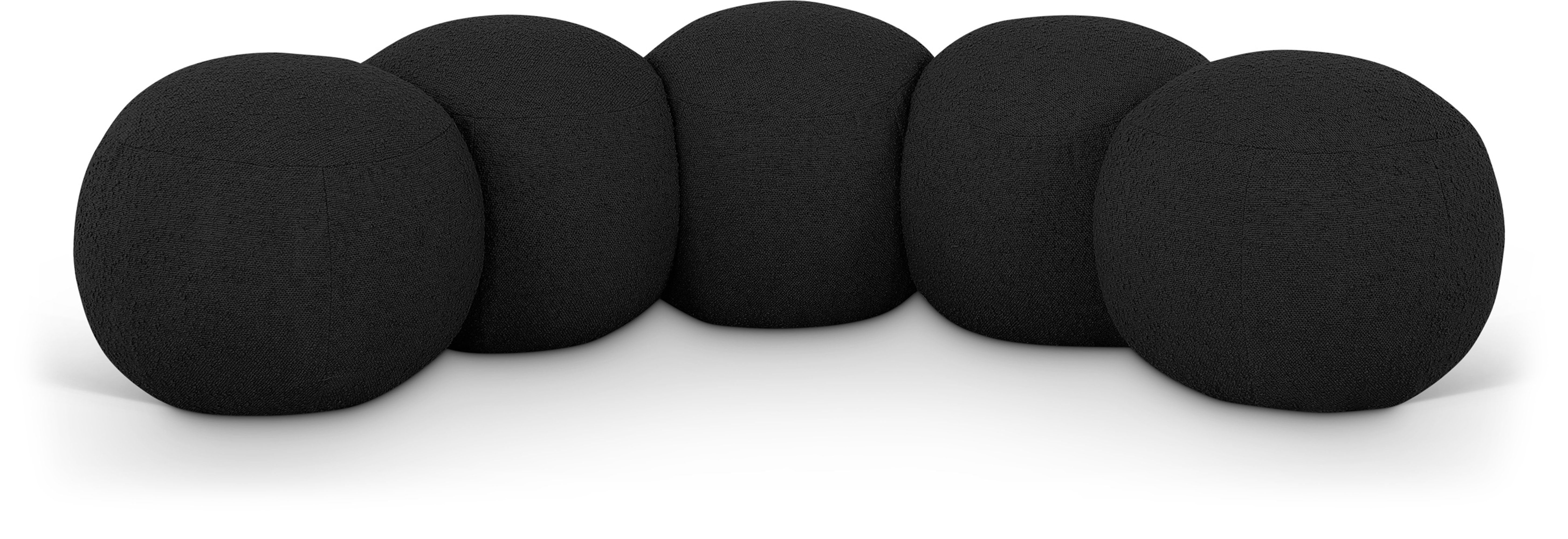 Apollo - 74.5" Boucle Fabric Bench - Black