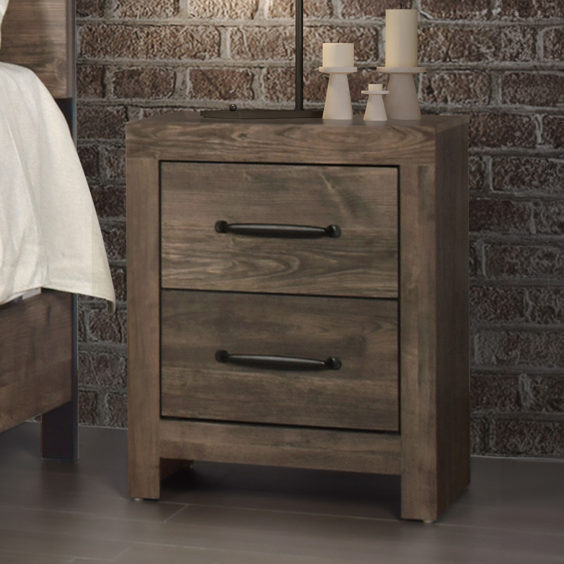 Misty Lodge - Nightstand - Greige, light brown