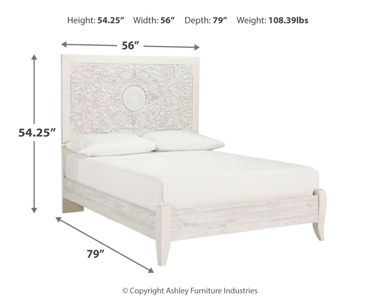 Ashley Furniture Paxberry - Full Panel Bed - Whitewash - Image 6