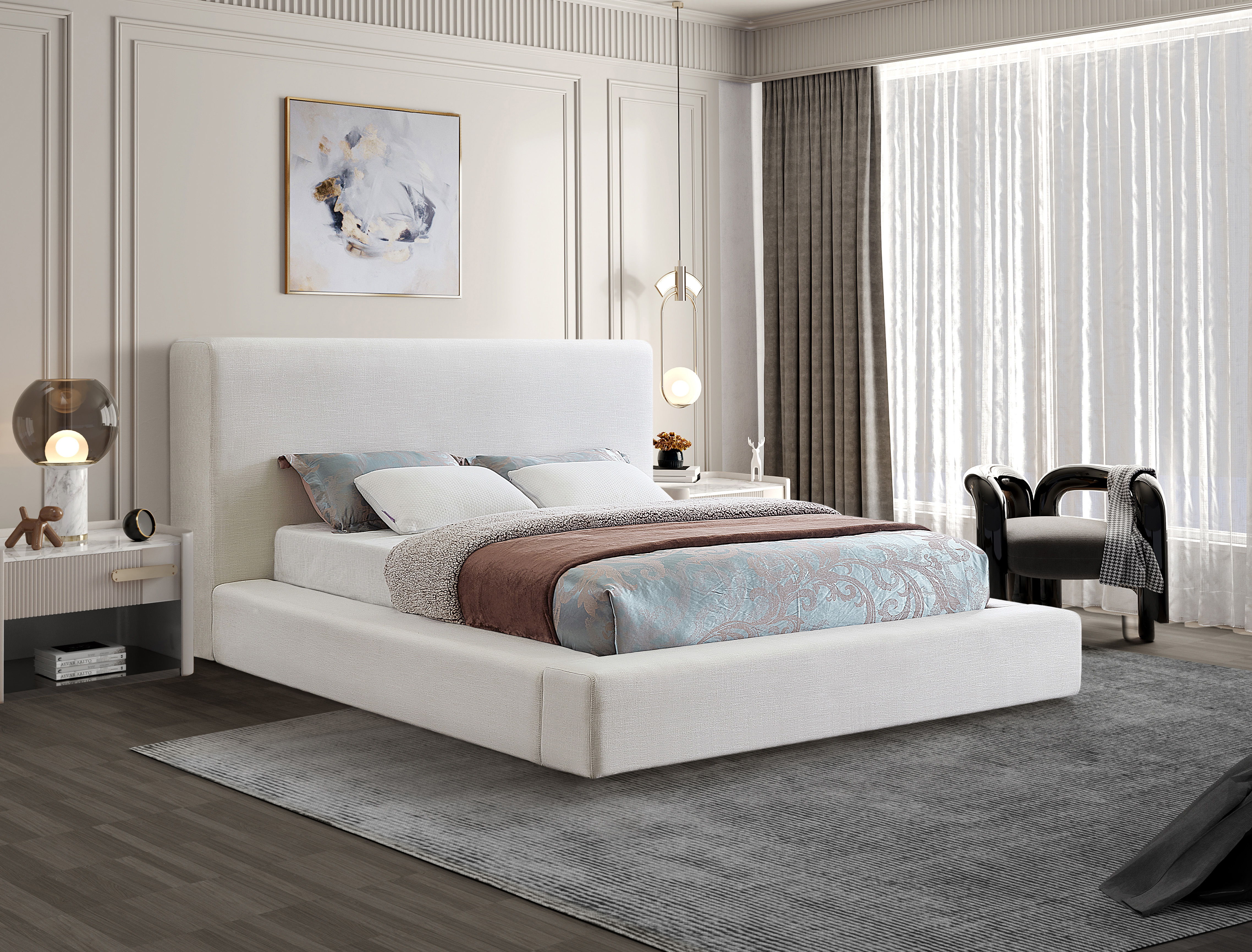 Devin - Queen Bed - Cream