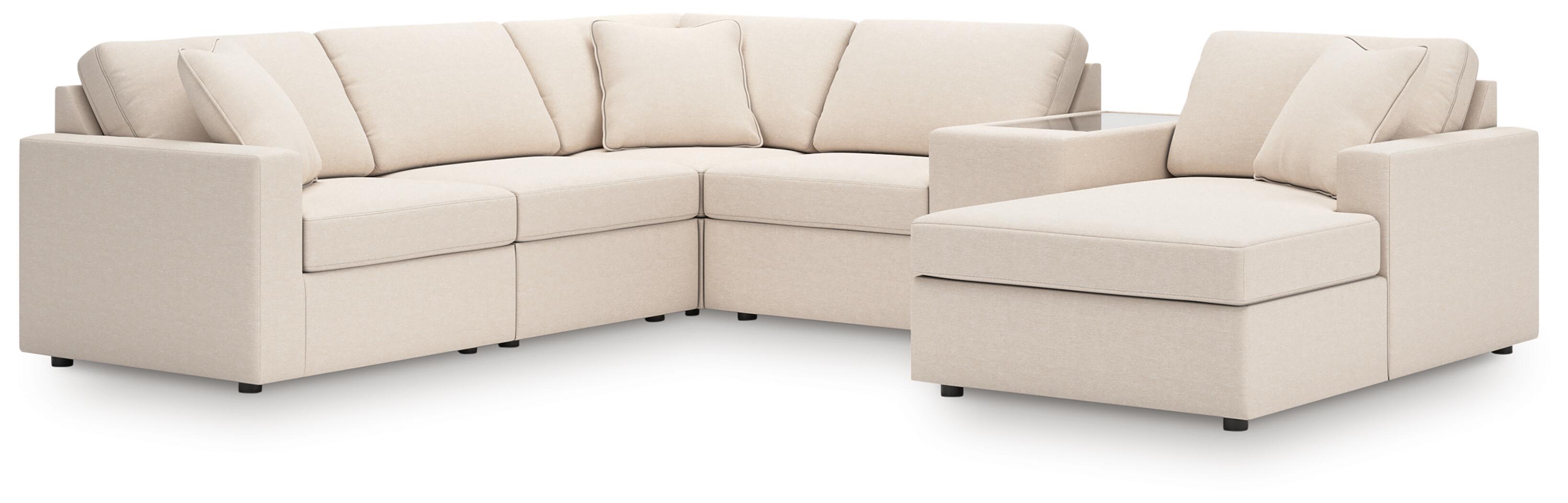 Modmax – 6-Piece Sectional With Raf Corner Chaise, Laf Corner Chair And Storage Console – Oyster