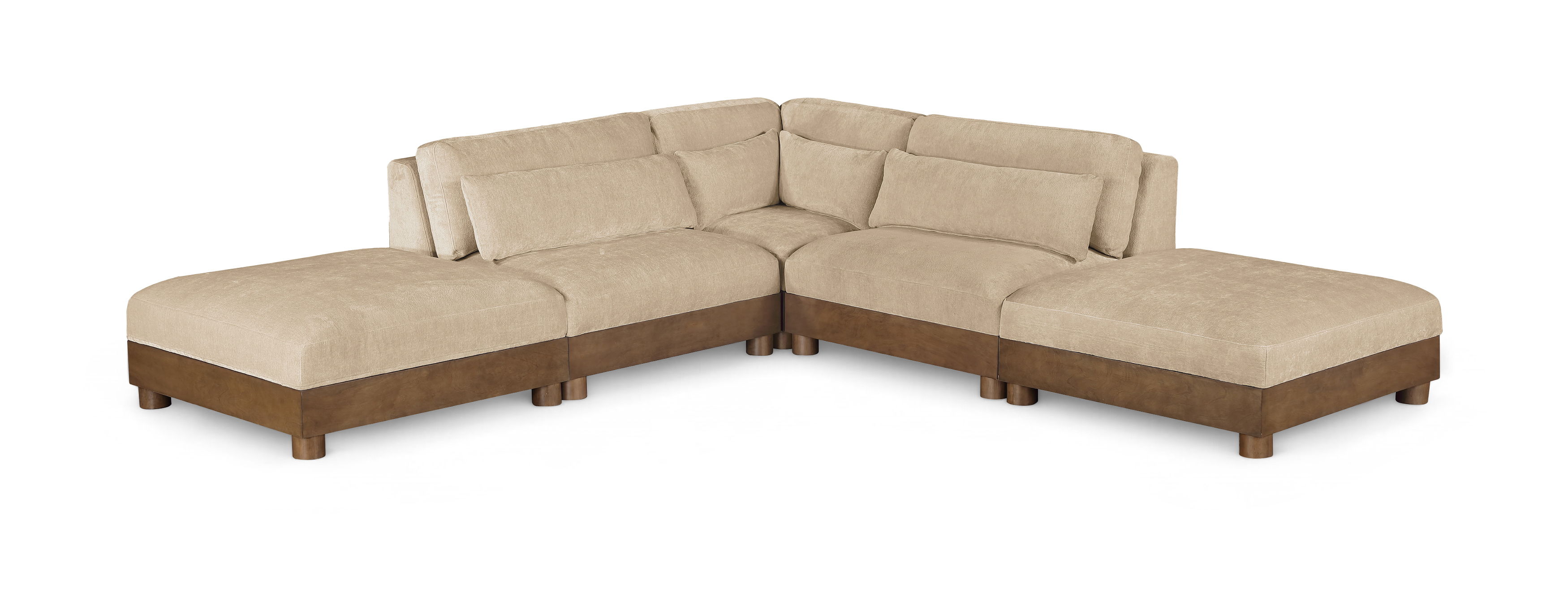 5 Pc · 2 Armless Chairs, 1 Corner Chair, 2 Ottomans