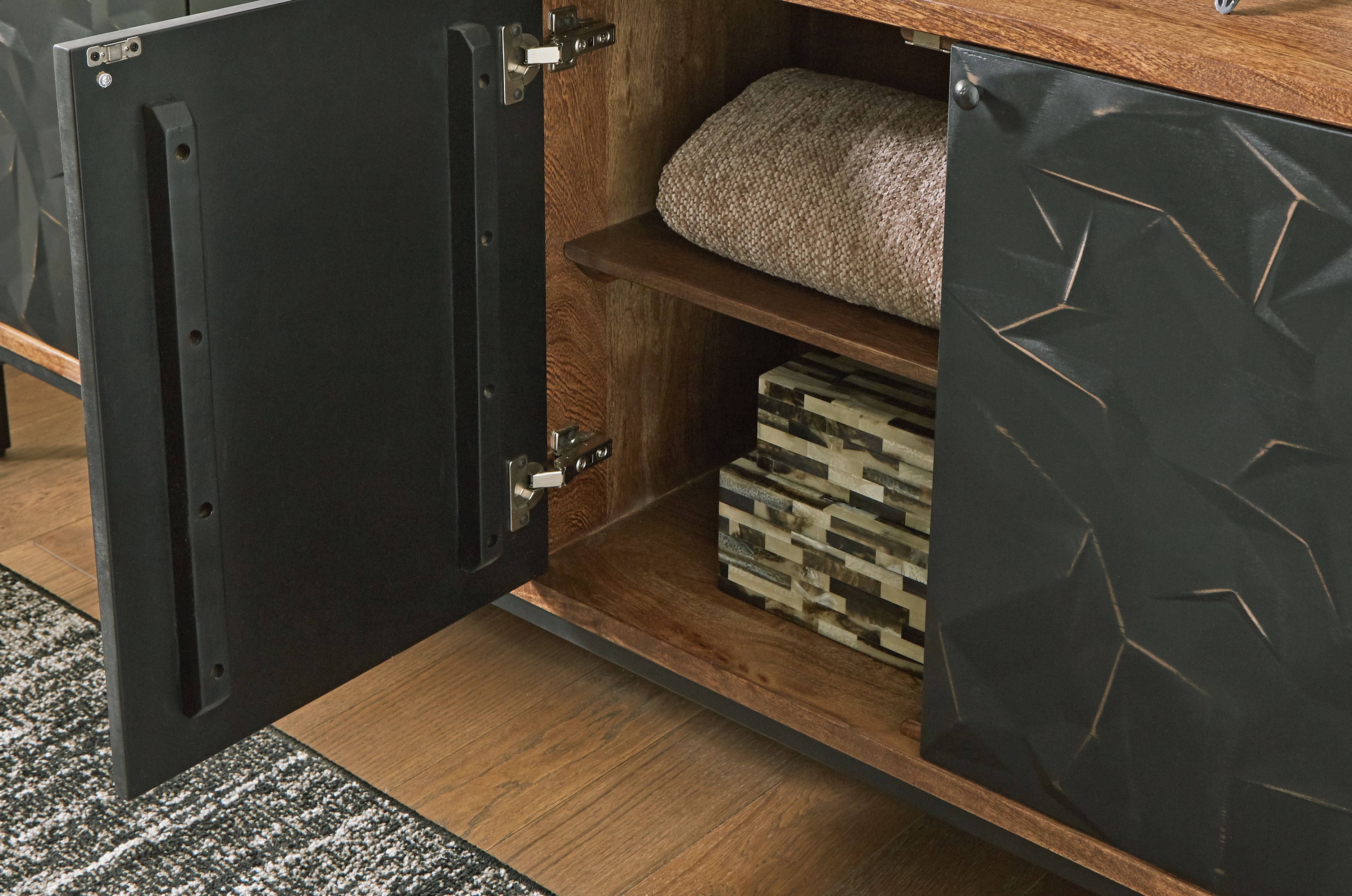 Ashley Furniture Dorannby - Accent Cabinet - Black / Brown - Image 7