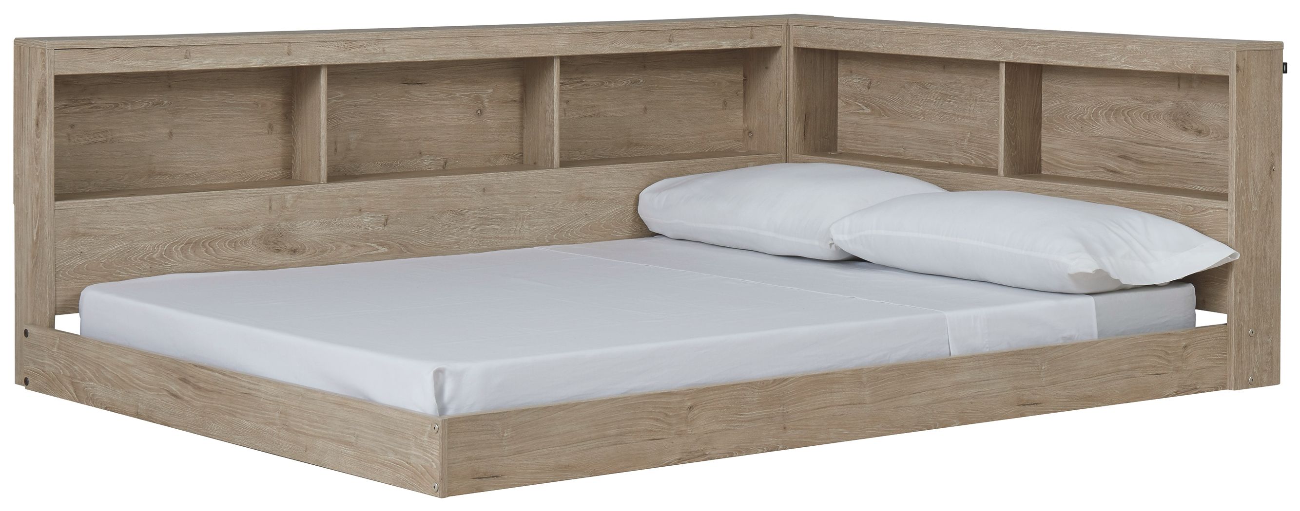 Oliah - Full Bookcase Storage Bed - Natural