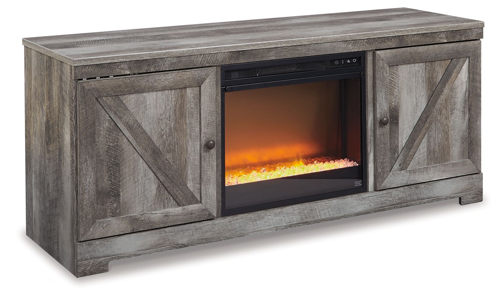 63" TV Stand With Glass/Stone Fireplace Insert