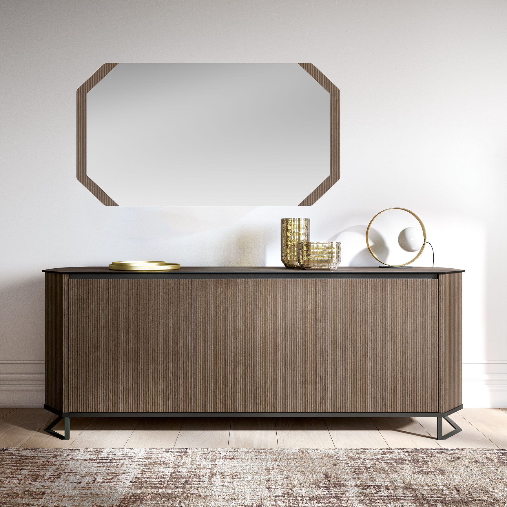 Hexagon - Mirror - Brown
