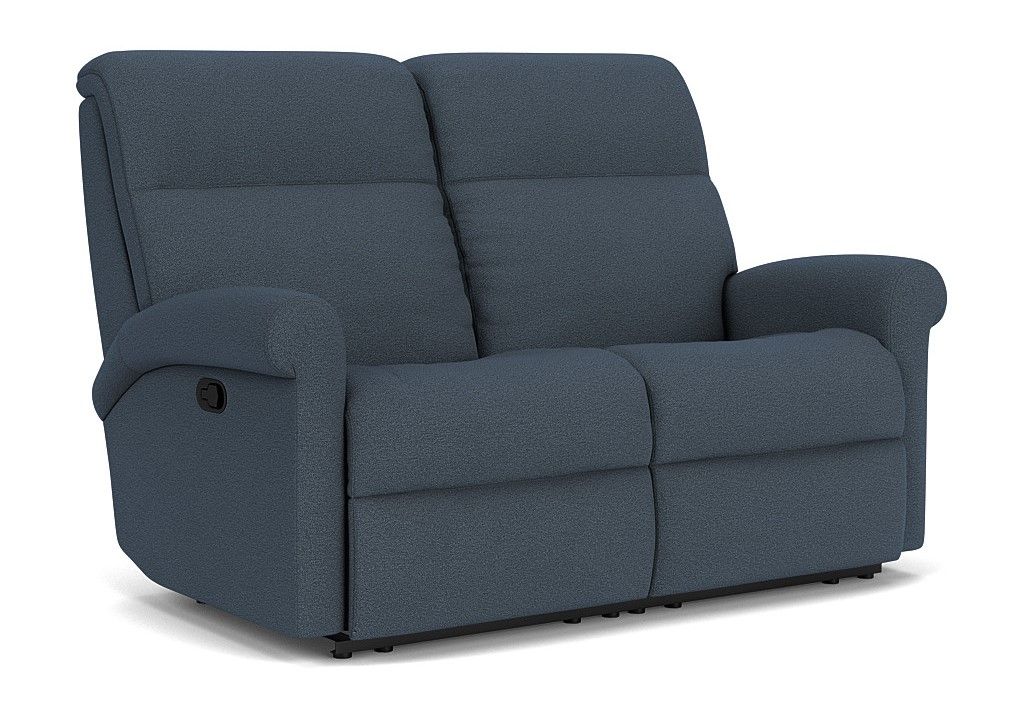 Davis - Transitional Fabric Reclining Loveseat, dark gray, view 2