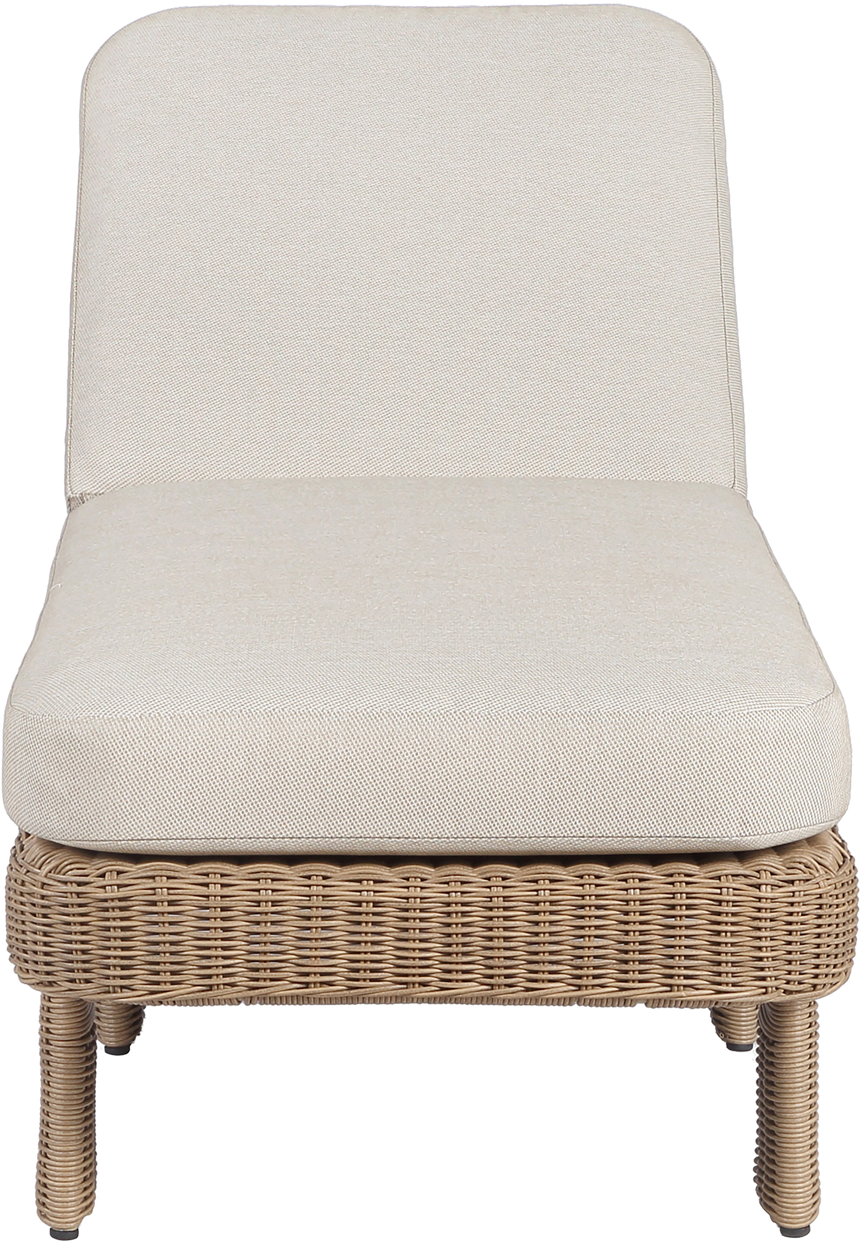 Sandbay - Olefin Water Resistant Fabric And Wicker Outdoor Patio Lounge Chair - Beige