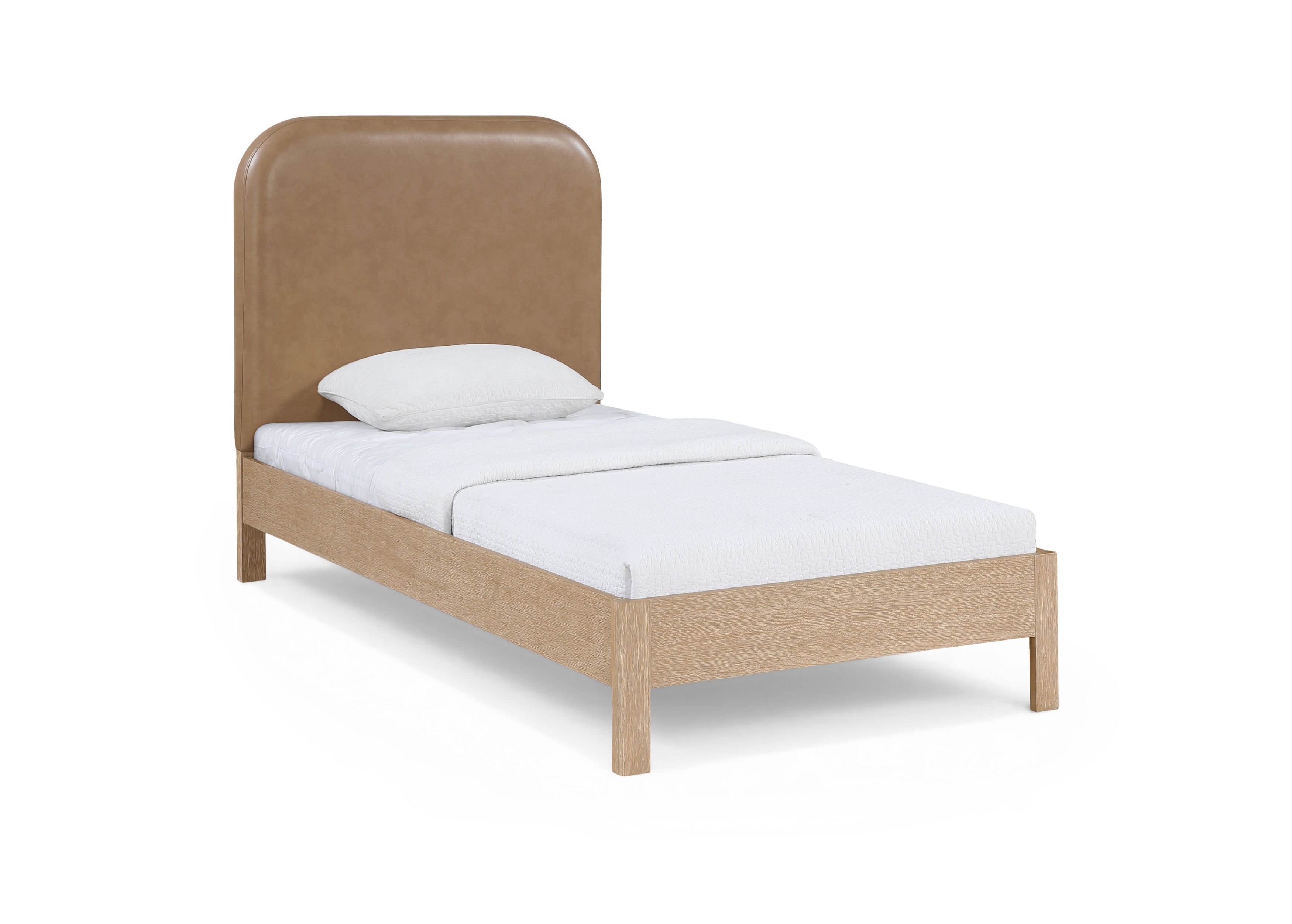 Caswell - Upholstered Twin Bed - Natural