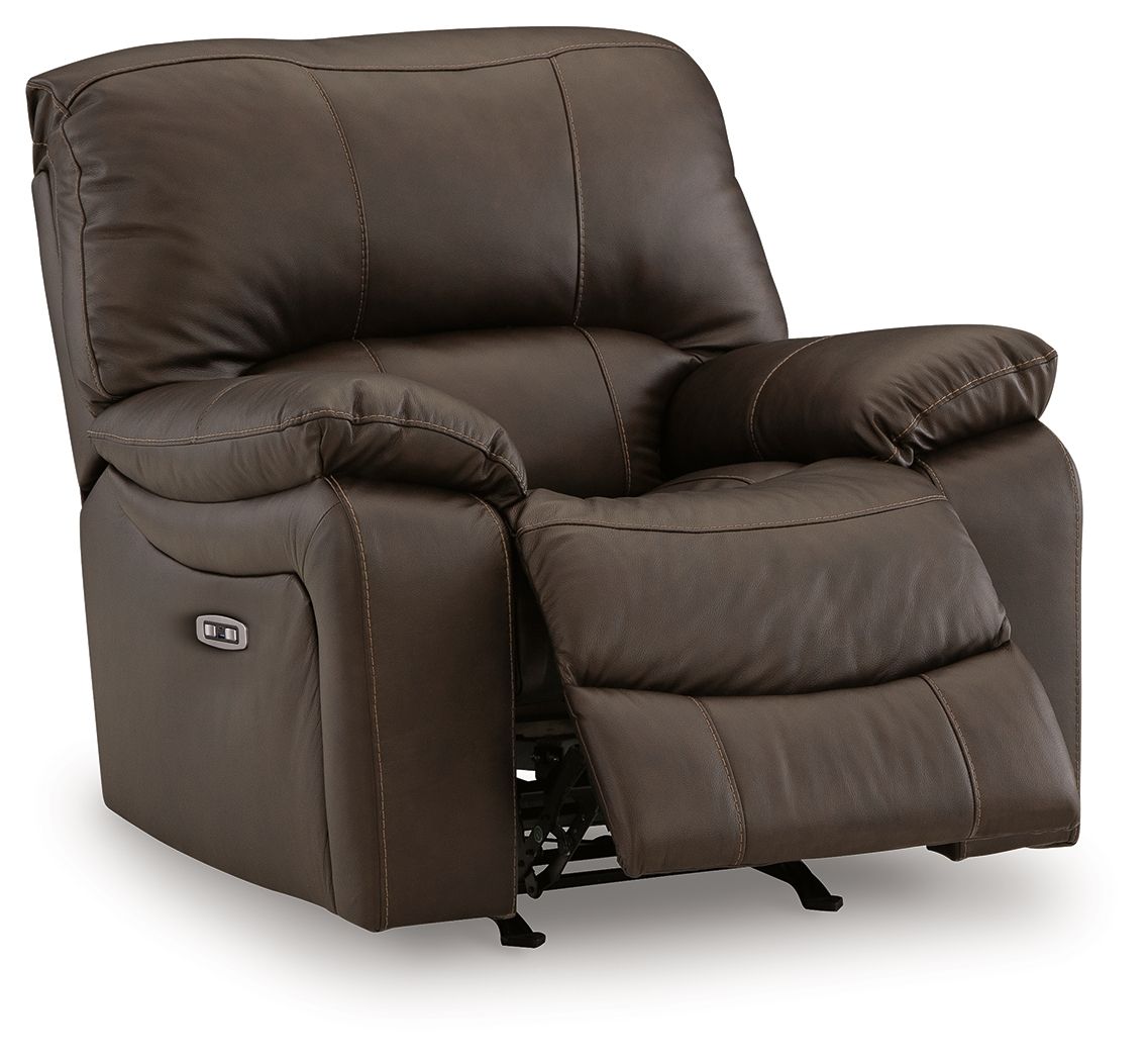 Ashley Furniture Leesworth - 3 Pc. - Power Reclining Sofa, Loveseat, Rocker Recliner - Dark Brown - Image 13