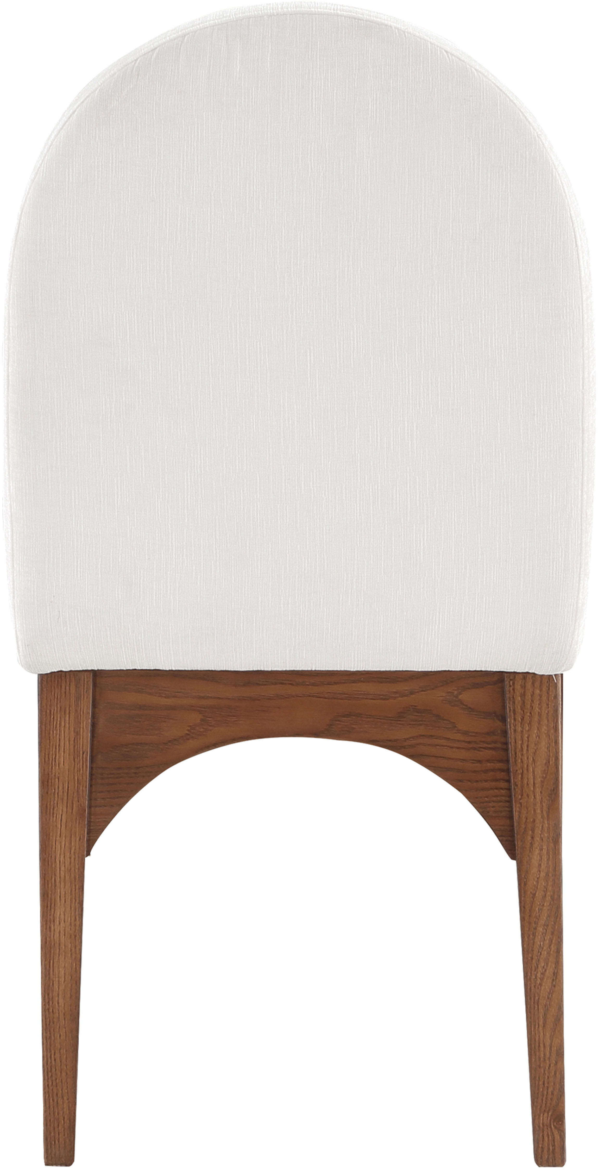 Waldorf - Chenille Dining Side Chair With Brown Legs - Cream