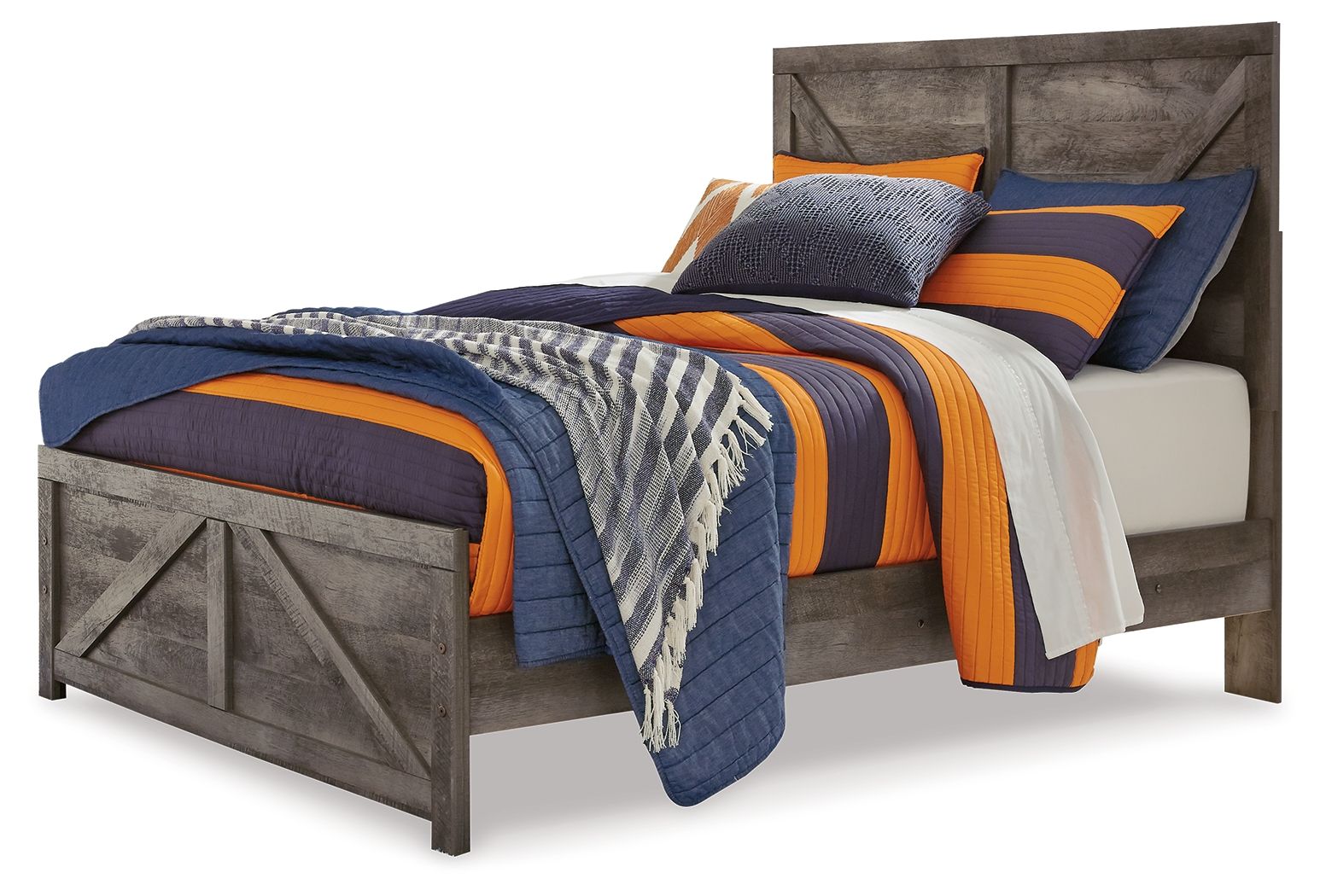 Ashley Furniture Wynnlow - Full Crossbuck Panel Bed - Gray - Image 3