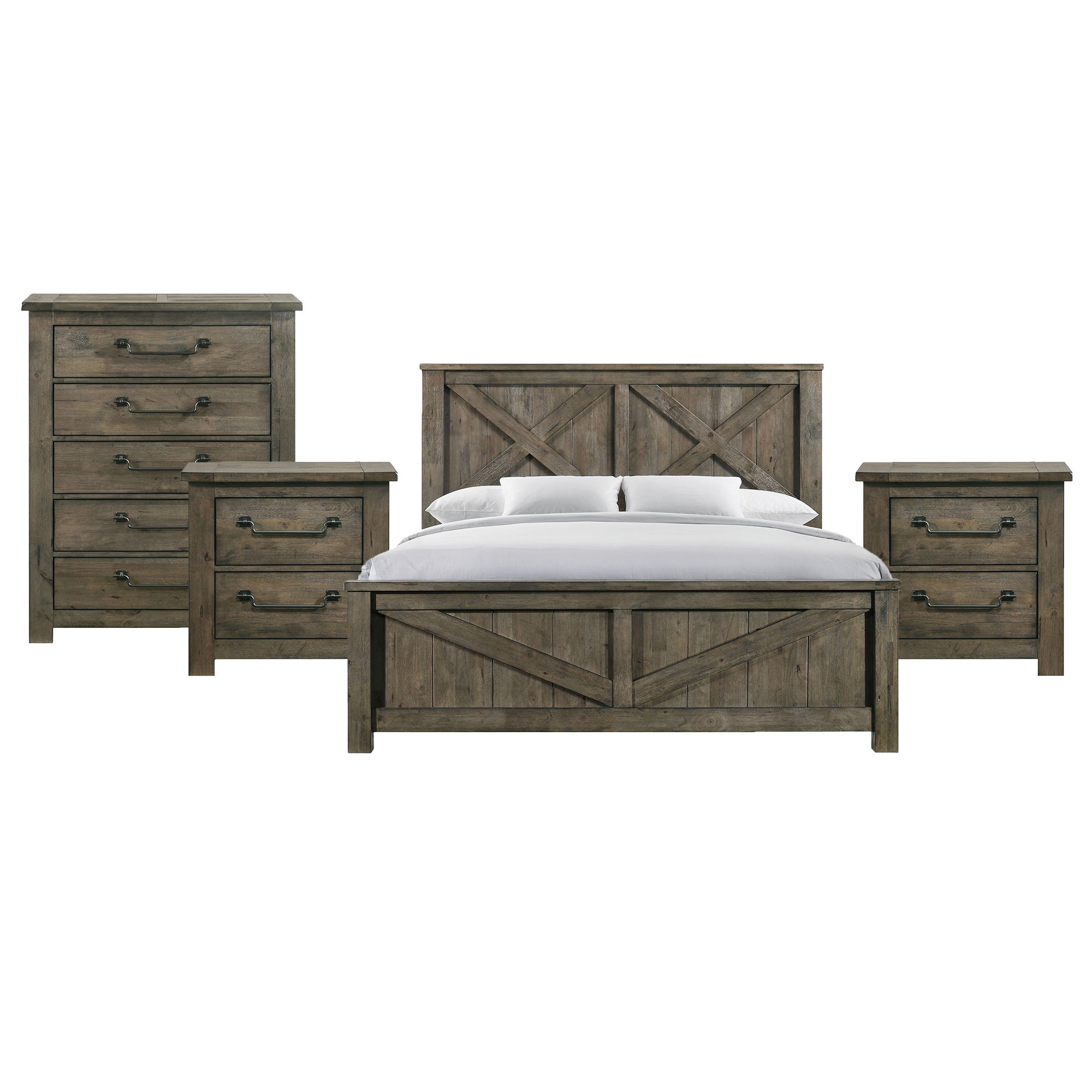 King · 4 Pc · Bedroom Set With 2 Nightstands & Chest