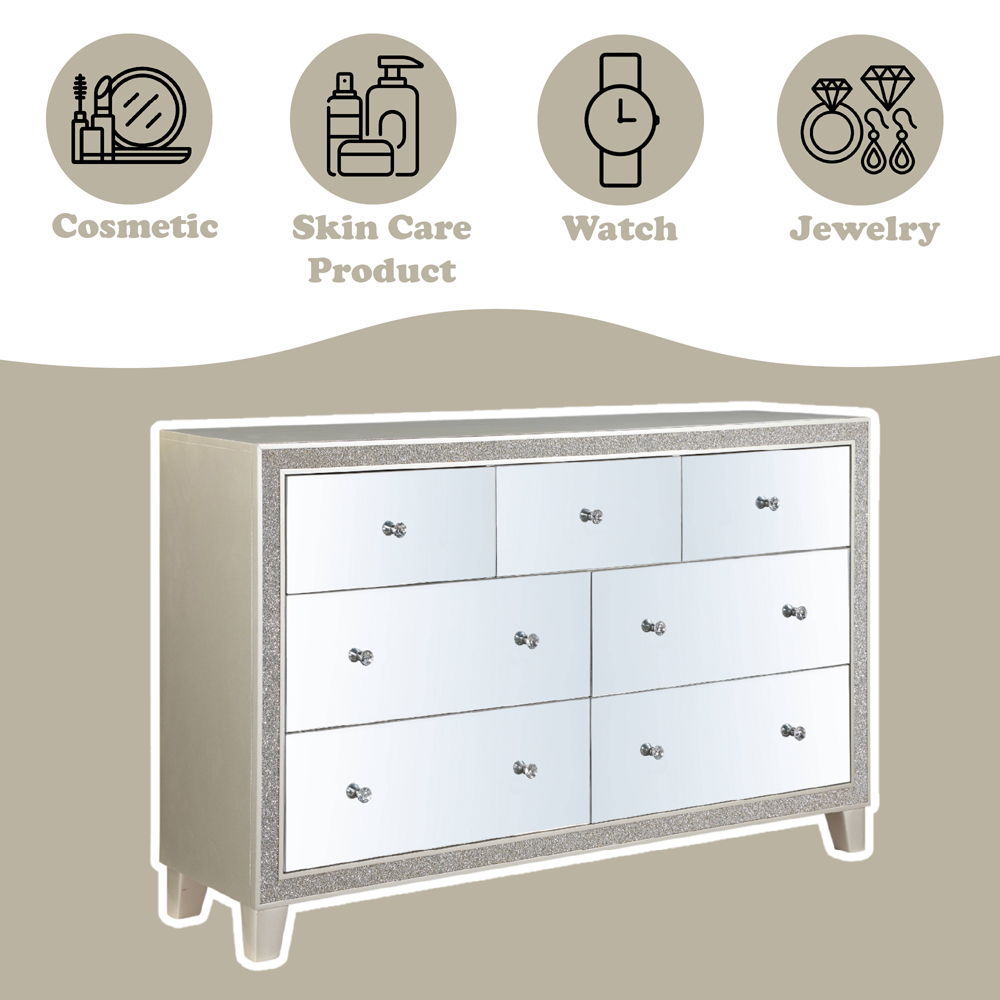 Sliverfluff - Dresser - Mirrored & Champagne, silver, view 6
