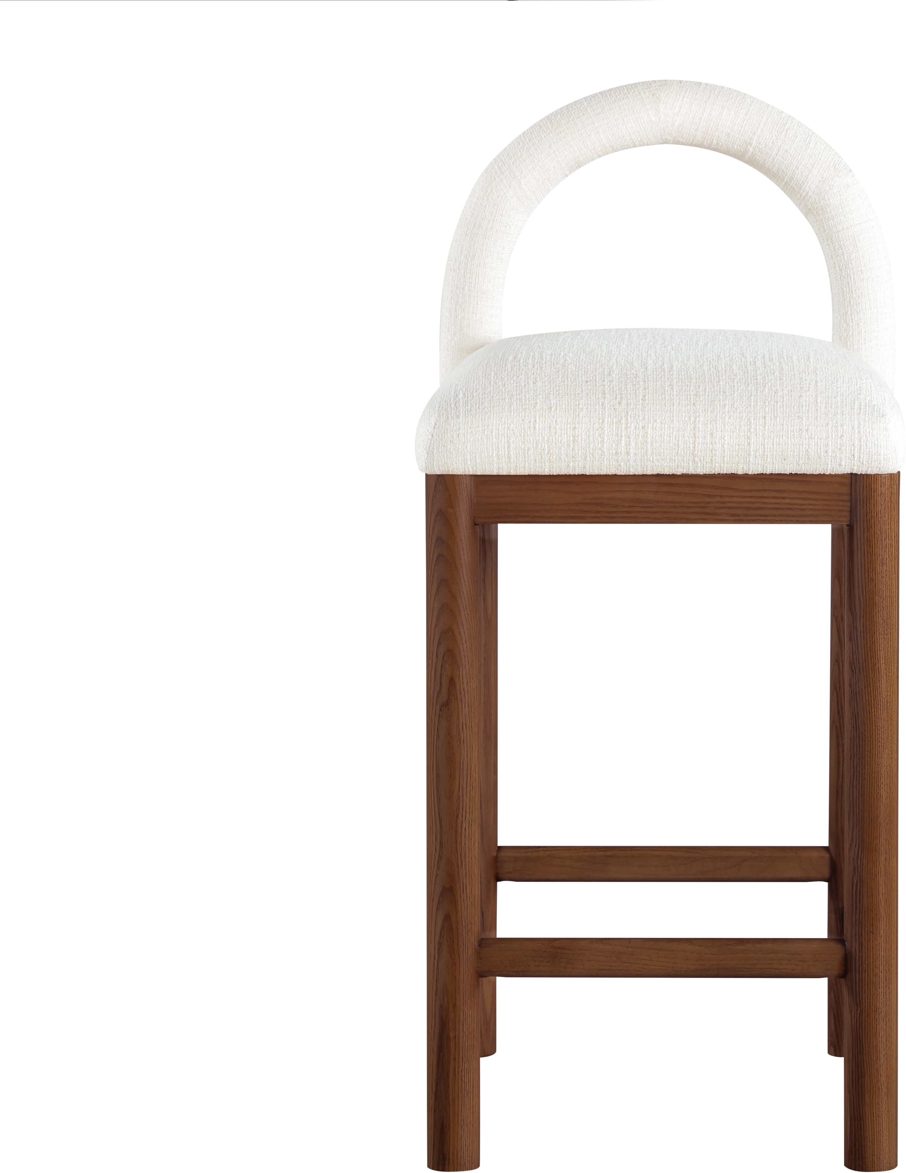 Conrad - Linen Counter Stool With Brown Legs - Cream