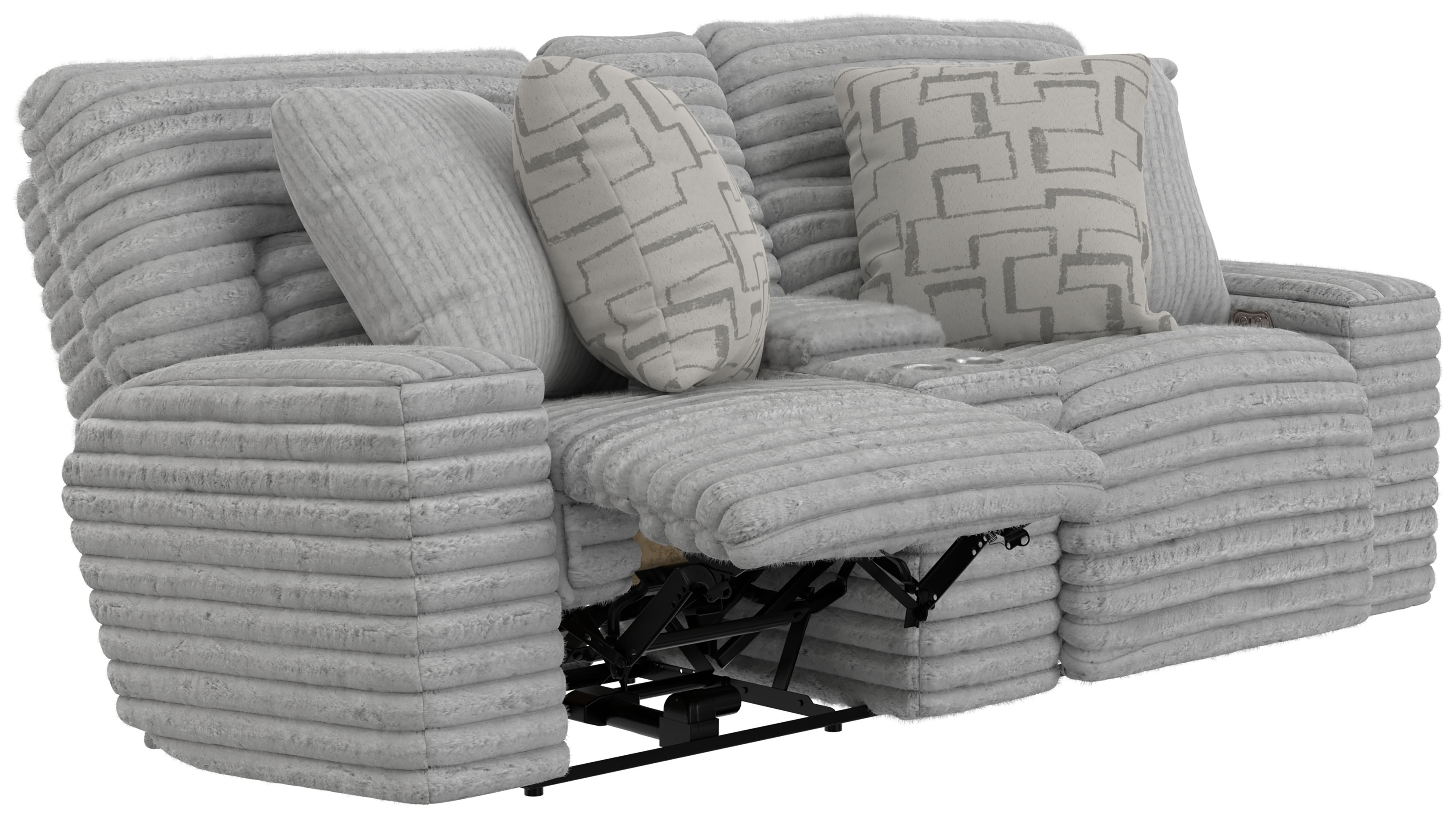 Lynx - Power Reclining Console Loveseat With Zero Gravity - Moonstruck