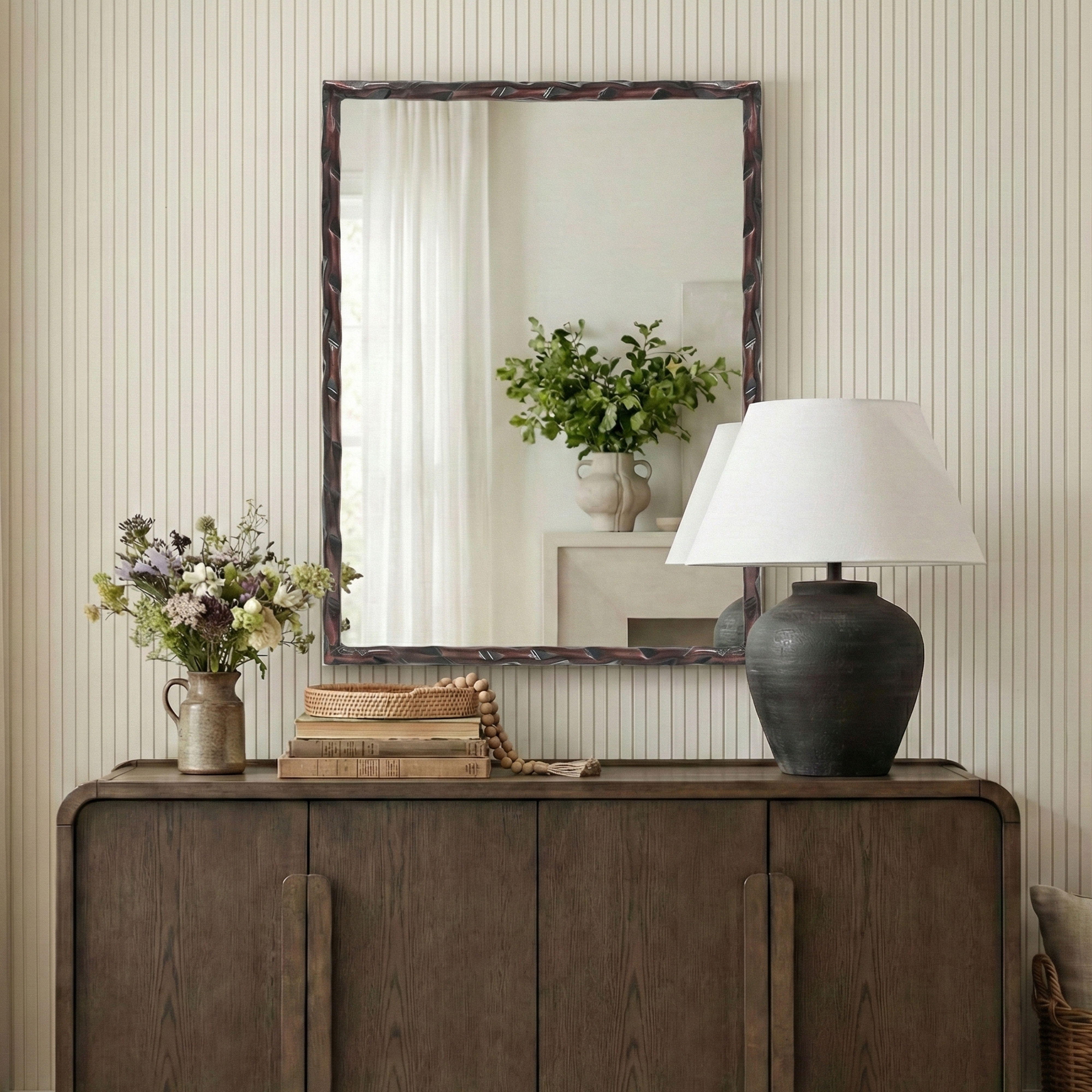 Hammer - 48" x 36" Iron Mirror - Brown