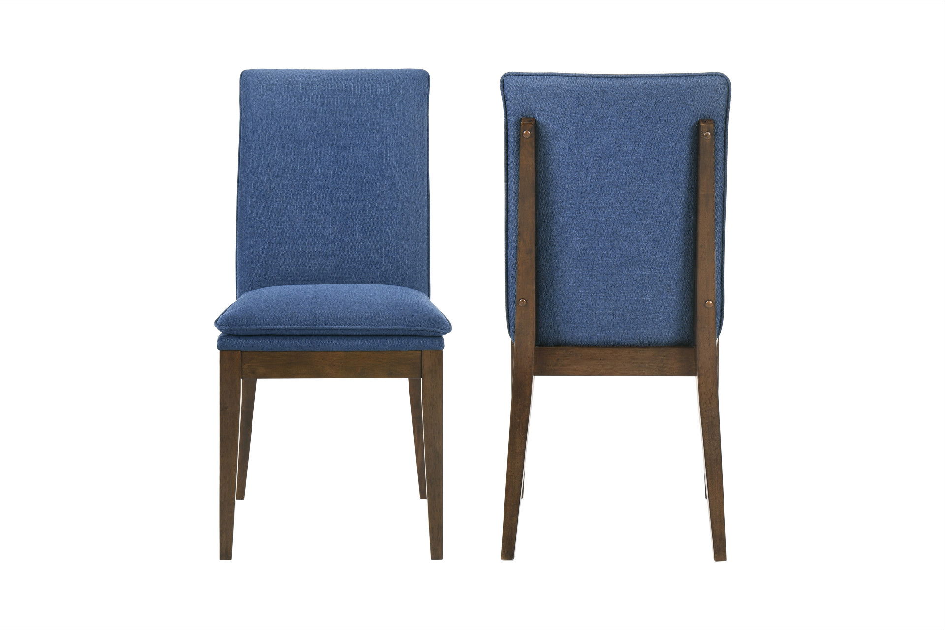 Maggie - Dining Chair With Cushion (Set of 2) - Blue / Walnut