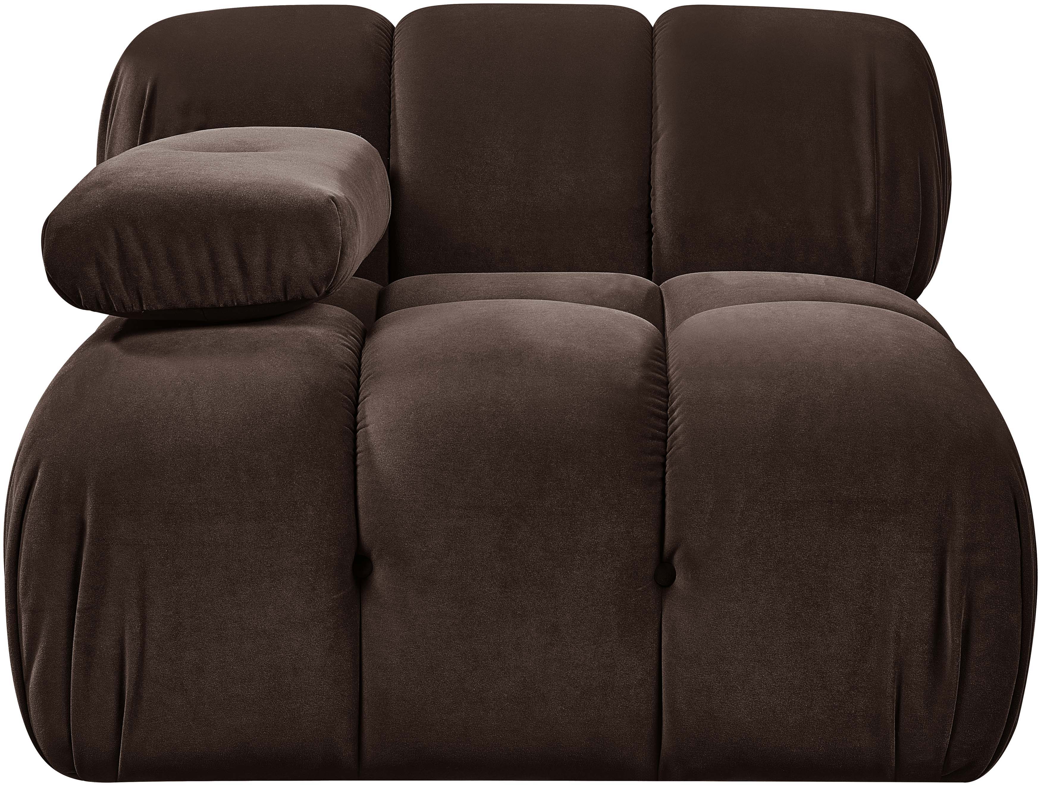 Orin - Velvet Performance Fabric Upholstered Modular Chair - Brown