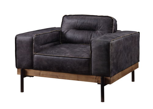 Silchester - Chair - Antique Ebony Top Grain Leather, black
