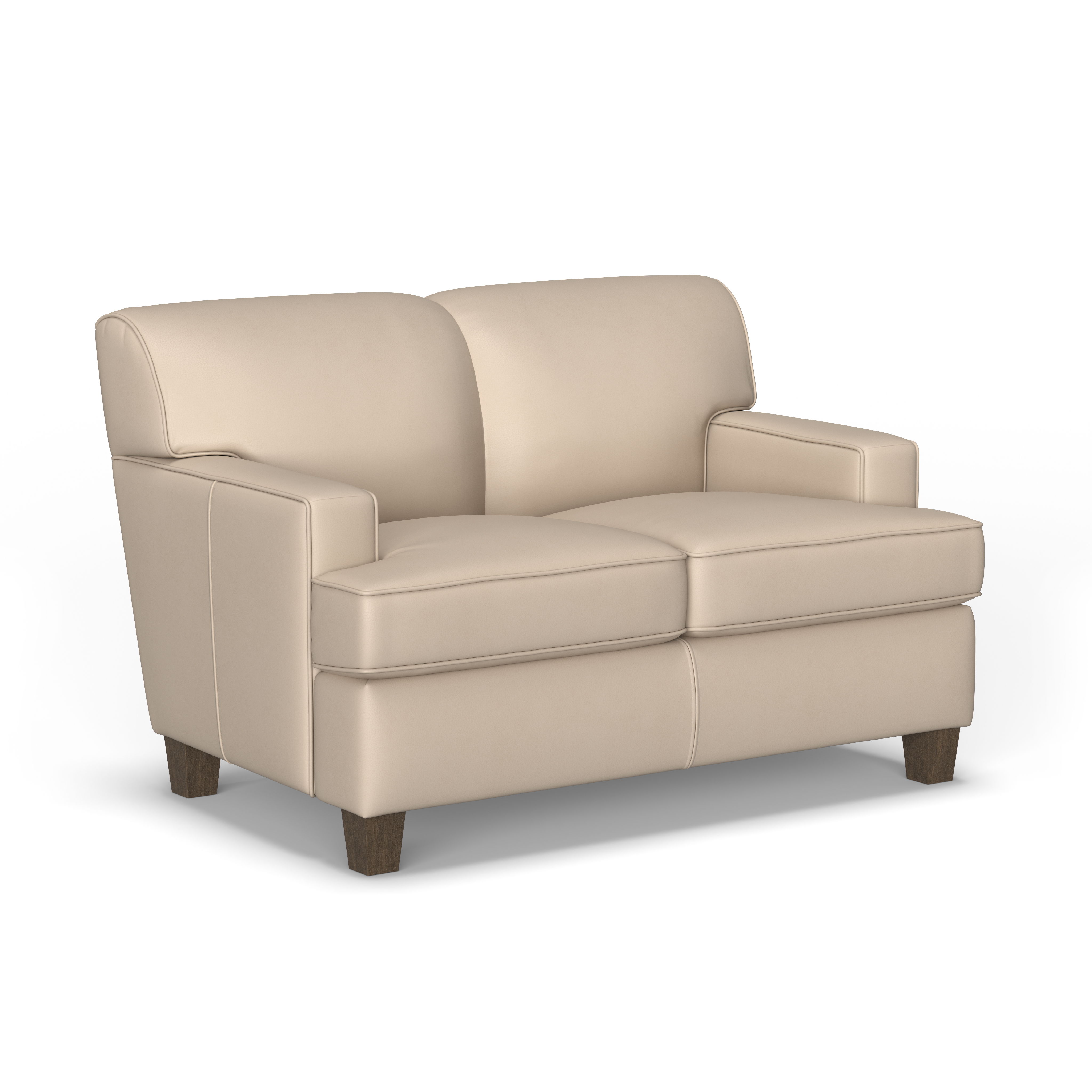 Dempsey - Leather Loveseat, dark brown, view 3