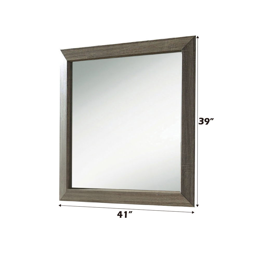 Lyndon - Mirror - Weathered Gray Grain, dark brown, view 5