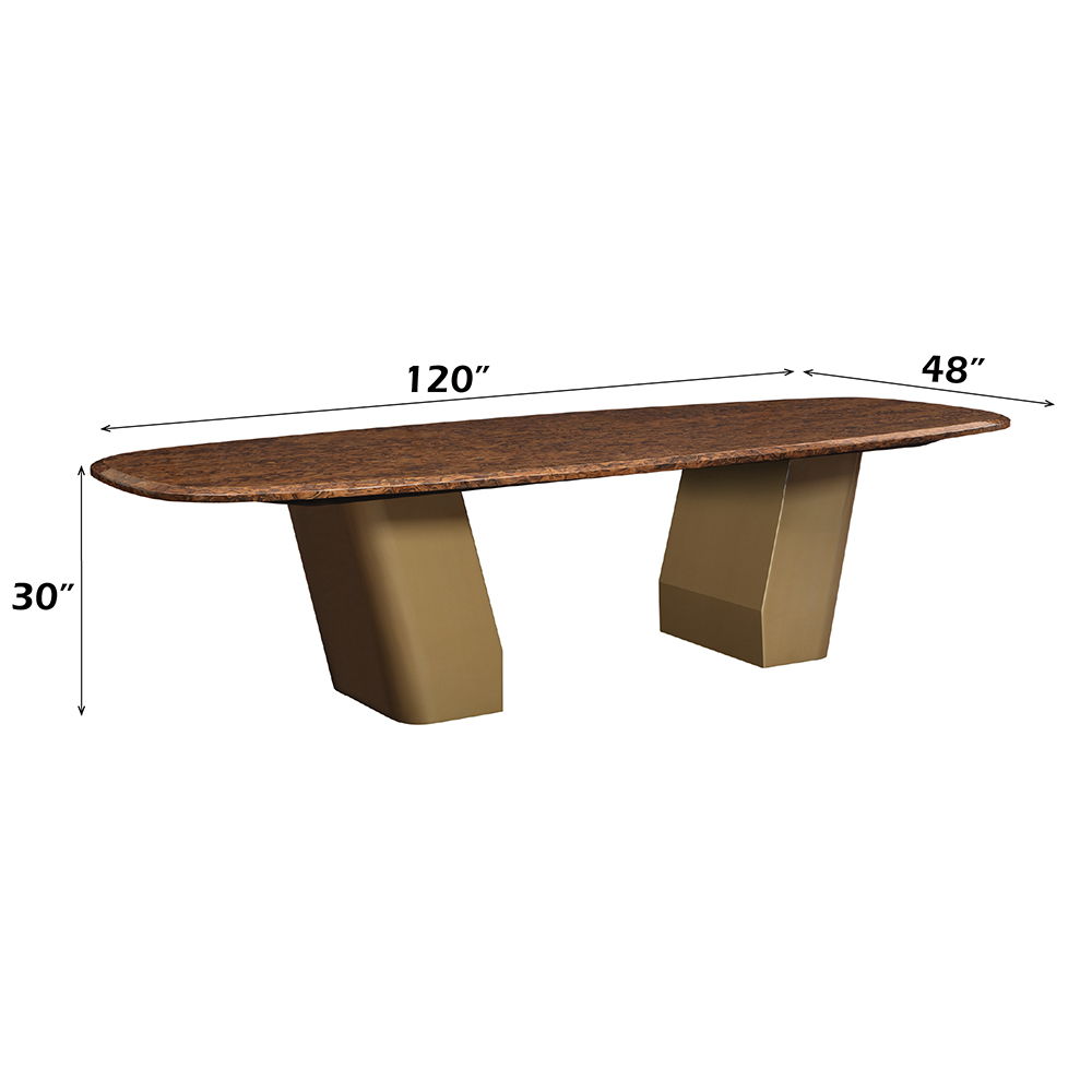 Jamonica - Dining Table - Brown / Gold, dark brown, view 5