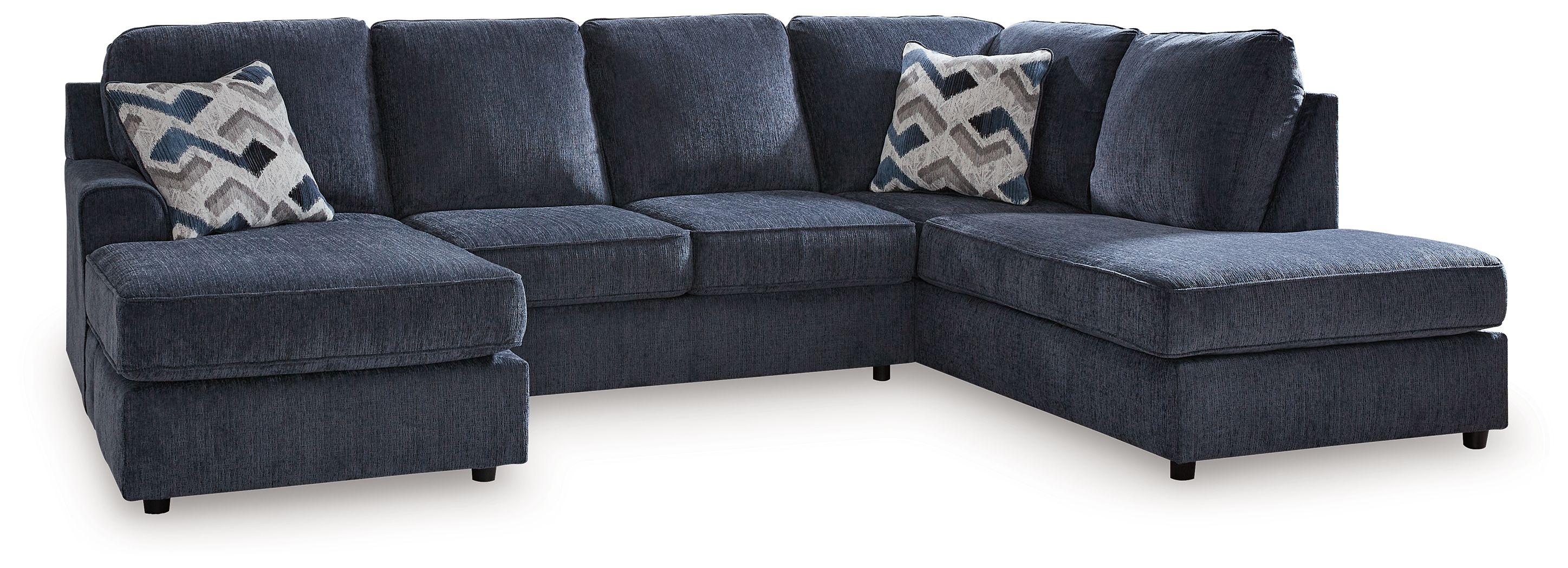 Albar Place - 3 Pc. - 2-Piece Sectional With Laf Sofa Chaise, Ottoman - Cobalt