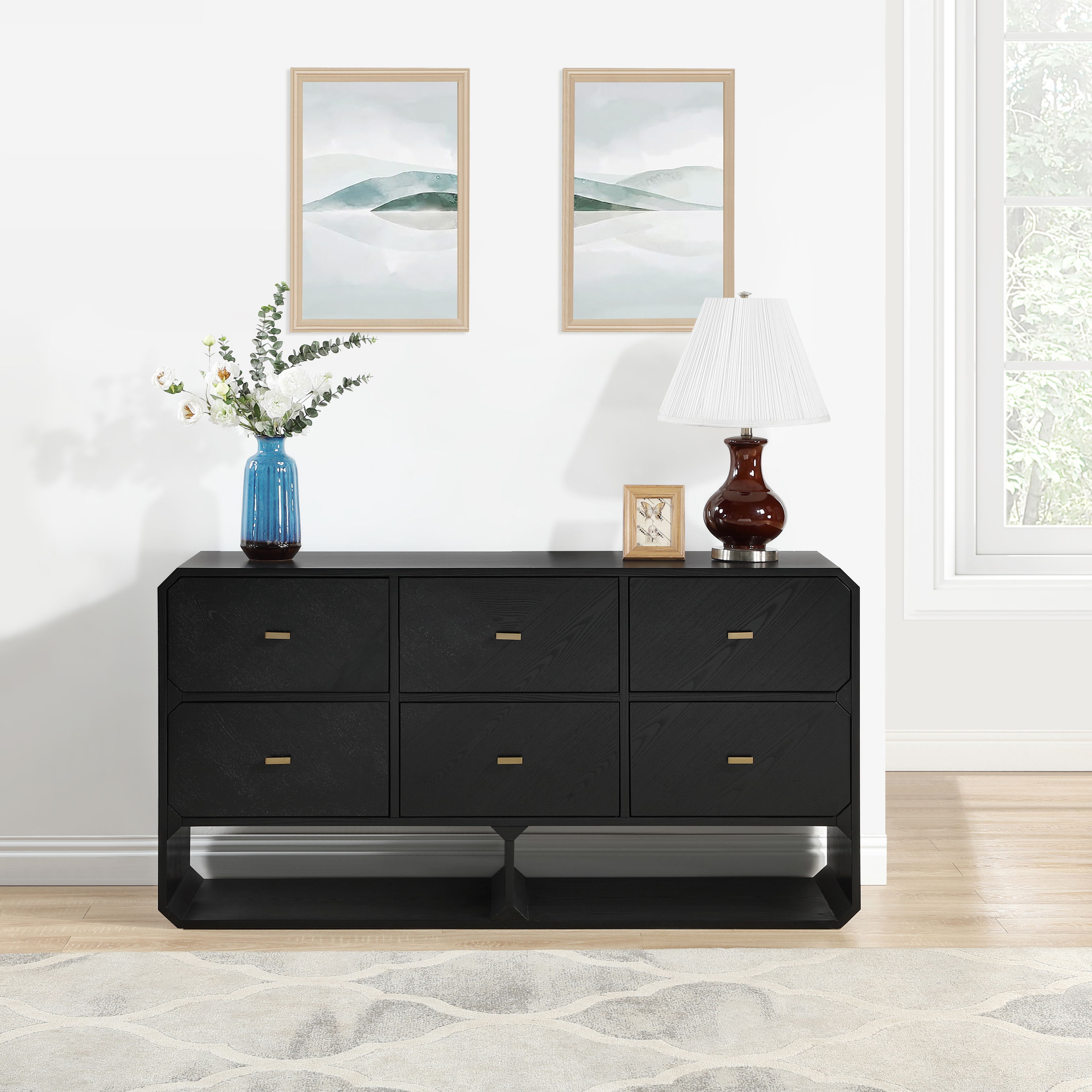 Parker - Ash Veneer Dresser - Black