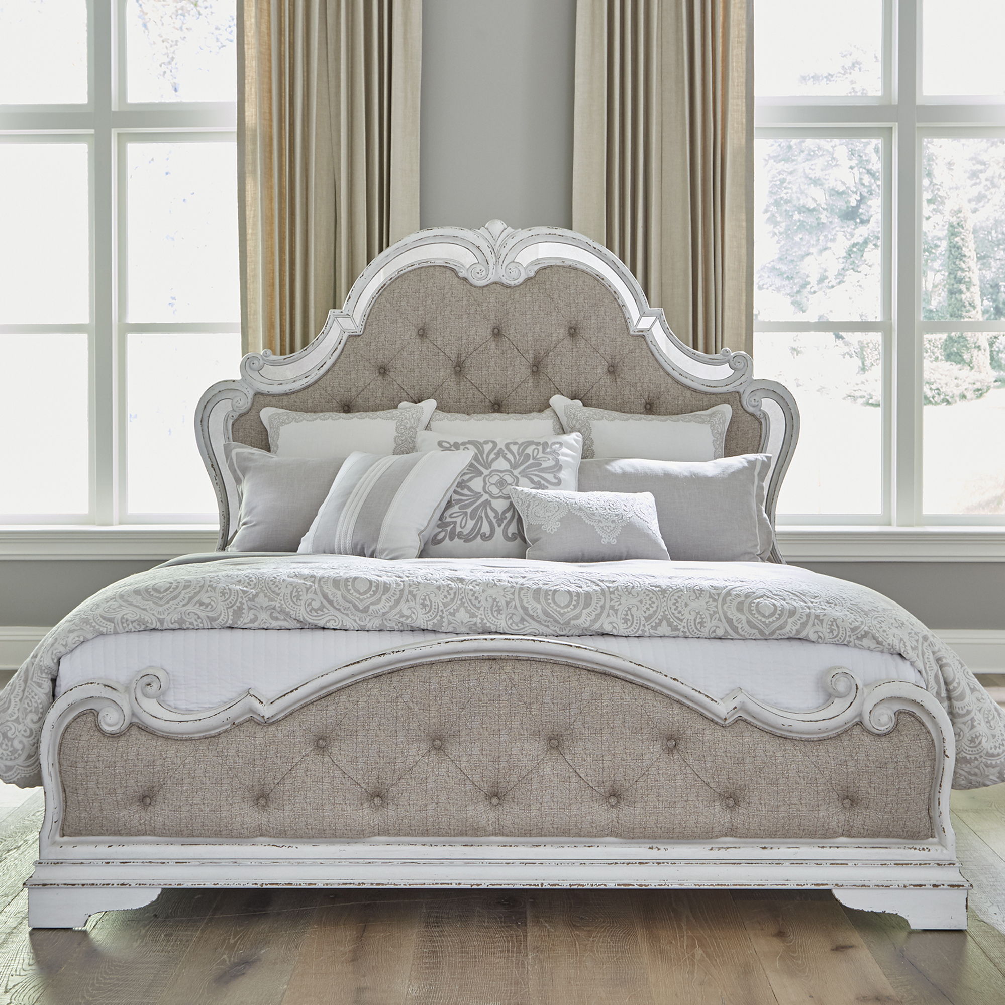 Liberty Furniture Magnolia Manor - Queen Upholstered Bed - White