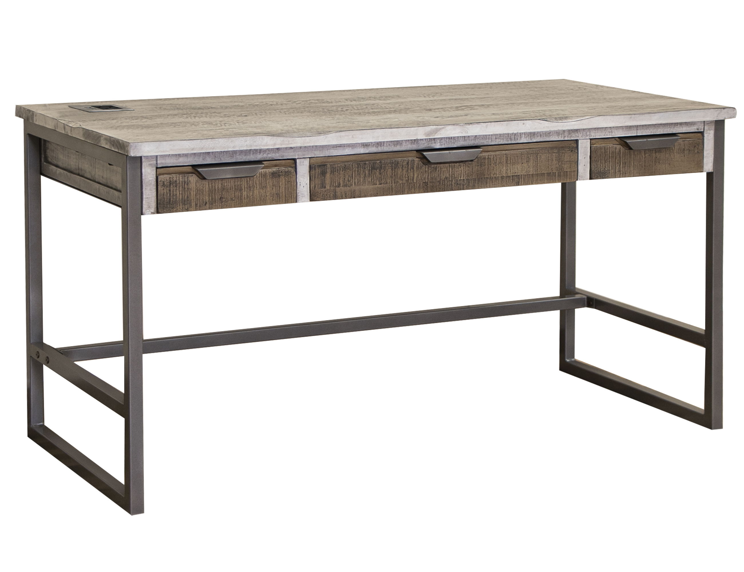 International Furniture Direct Mita - Desk - Honey Brown / Light Gray