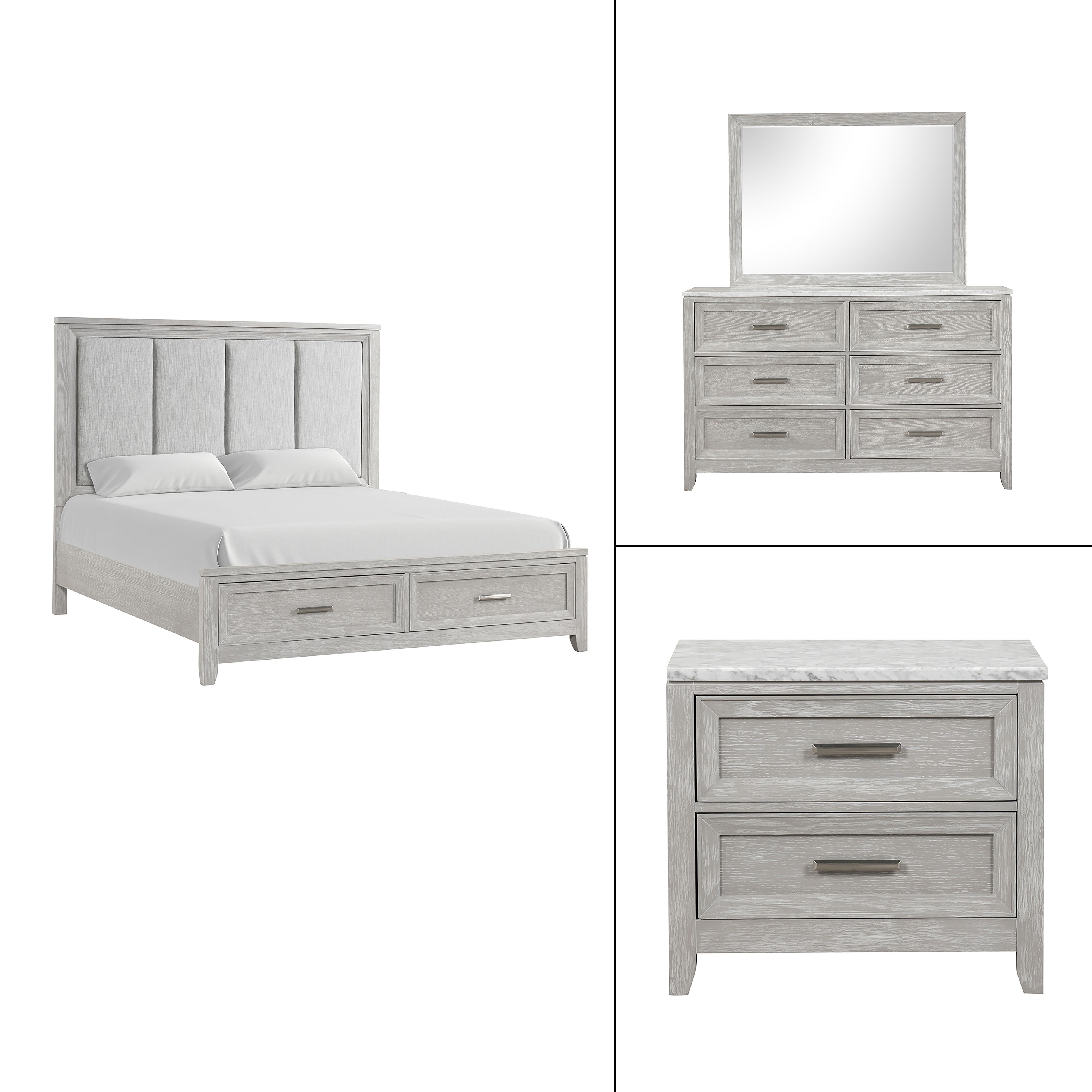 California King · 4 Pc · Bed & Dresser & Mirror & Nightstand