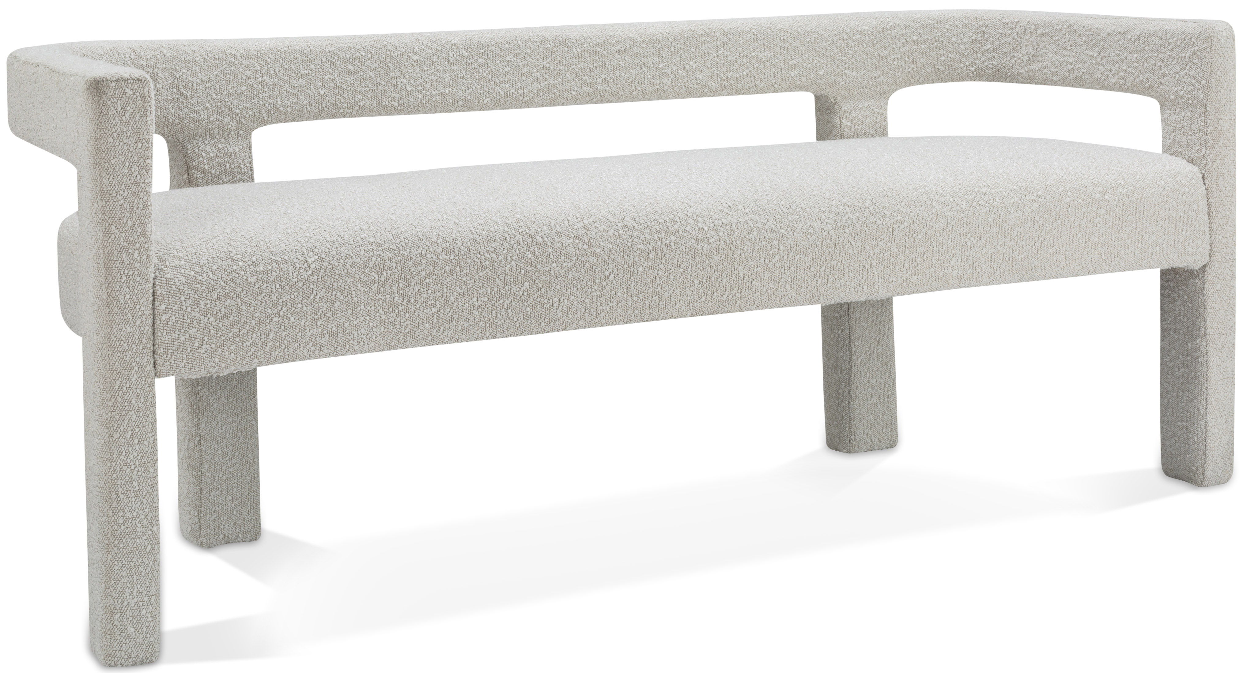 Athena - Boucle Fabric Bench - Cream