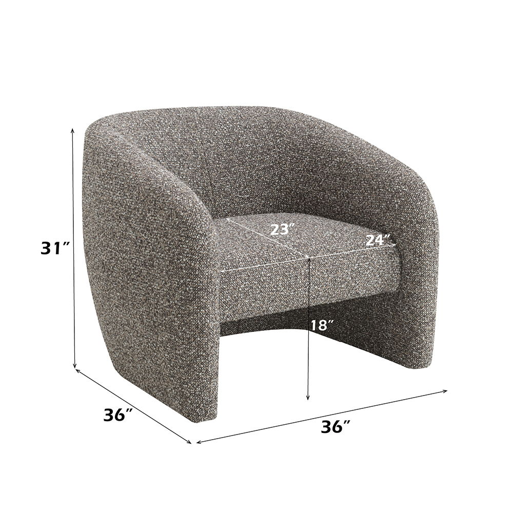 Livia - Accent Chair - Brown & Gray Tweed, dark gray, view 6