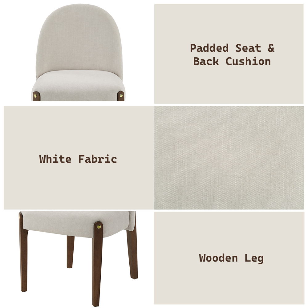 Gamarya - Side Chair (Set of 2) - White Fabric & Oak, white, view 8