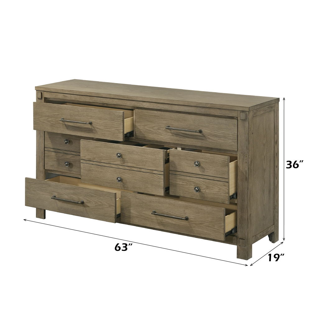 Colton - Dresser - Antique White Oak, dark brown, view 6