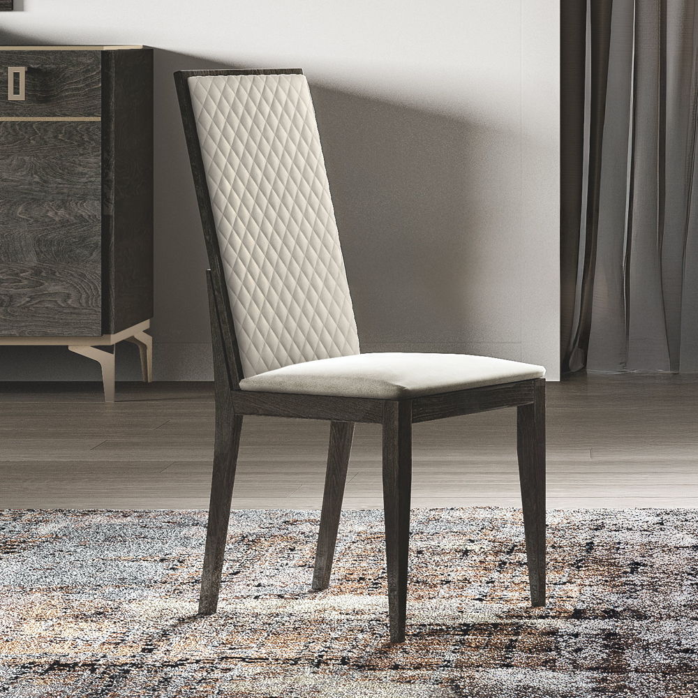 Venezia - Synthetic Leather Side Chair (Set of 2) - Gray, gray